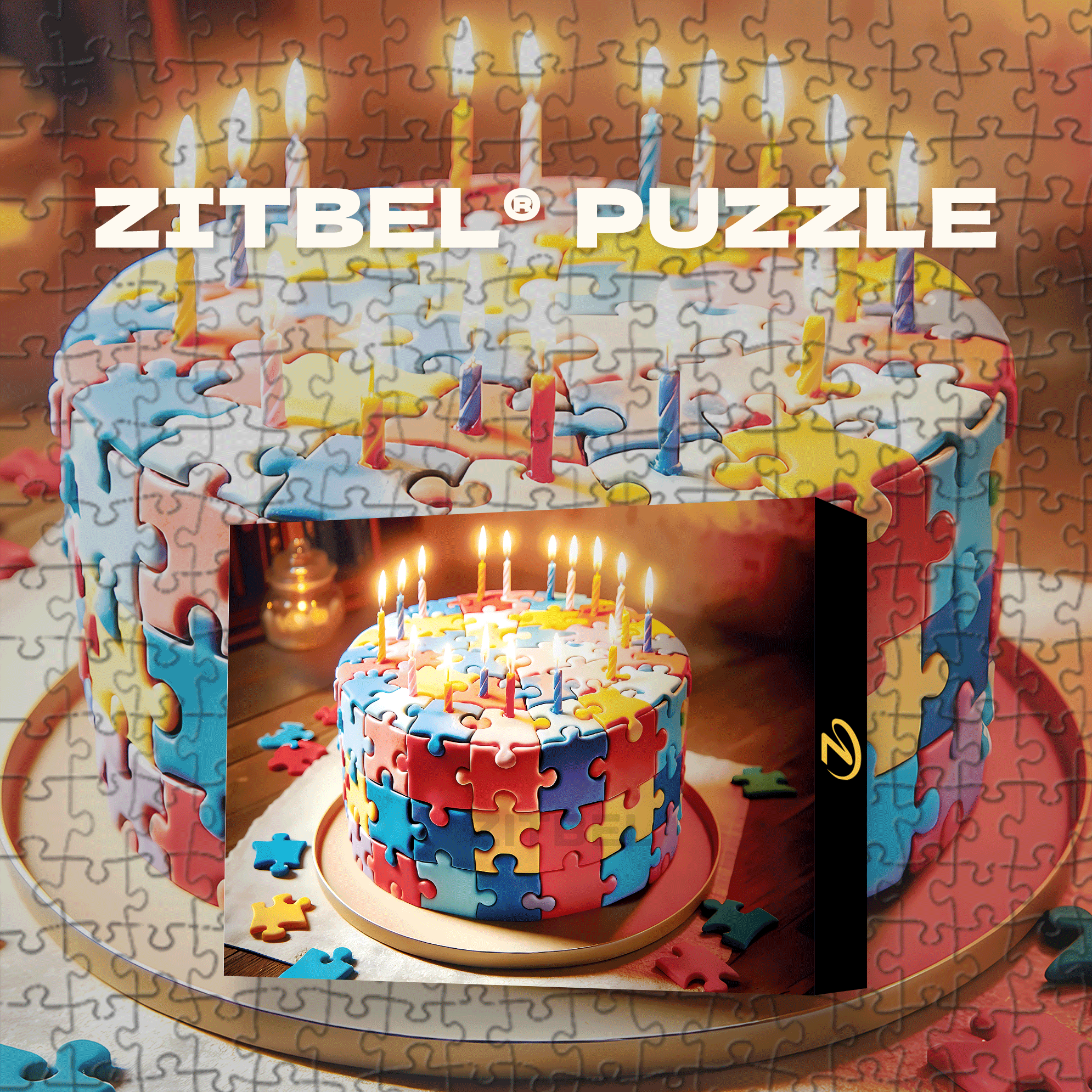 Birthday Cake 500pcs/1000pcs Jigsaw Puzzle, Scratch-Resistant, Interactive Family Game & Brain-Boosting DIY Decor, Perfect for Halloween, Christmas & New Year Gifts, Family Puzzle Game