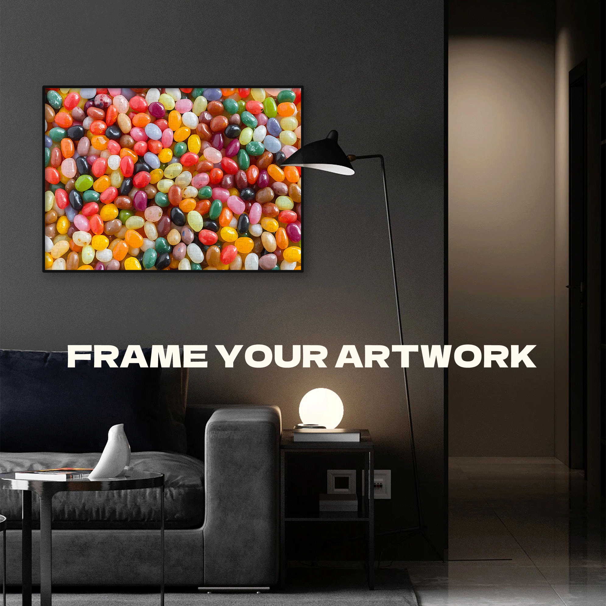 Candy Bean 500pcs/1000pcs Jigsaw Puzzle, Scratch-Resistant, Interactive Family Game & Brain-Boosting DIY Decor, Perfect for Halloween, Christmas & New Year Gifts, Family Puzzle Game