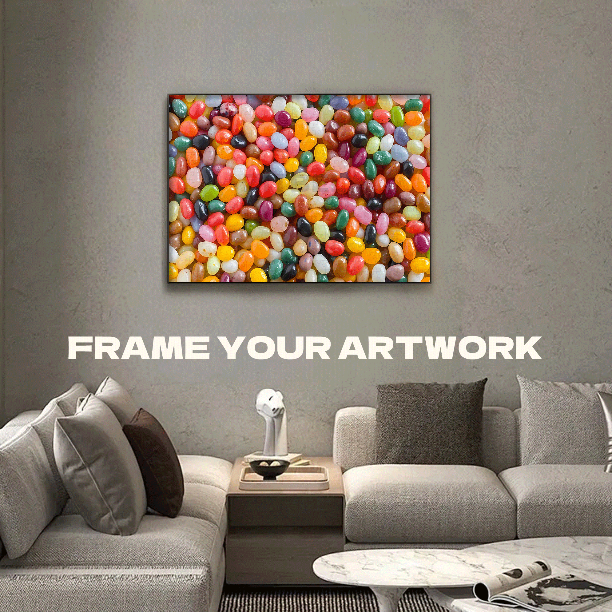 Candy Bean 500pcs/1000pcs Jigsaw Puzzle, Scratch-Resistant, Interactive Family Game & Brain-Boosting DIY Decor, Perfect for Halloween, Christmas & New Year Gifts, Family Puzzle Game