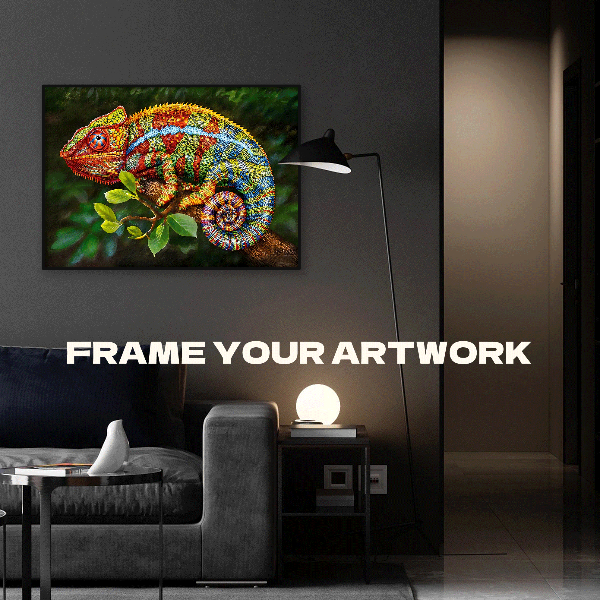 Chameleon 2 500pcs/1000pcs Jigsaw Puzzle, Scratch-Resistant, Interactive Family Game & Brain-Boosting DIY Decor, Perfect for Halloween, Christmas & New Year Gifts, Family Puzzle Game