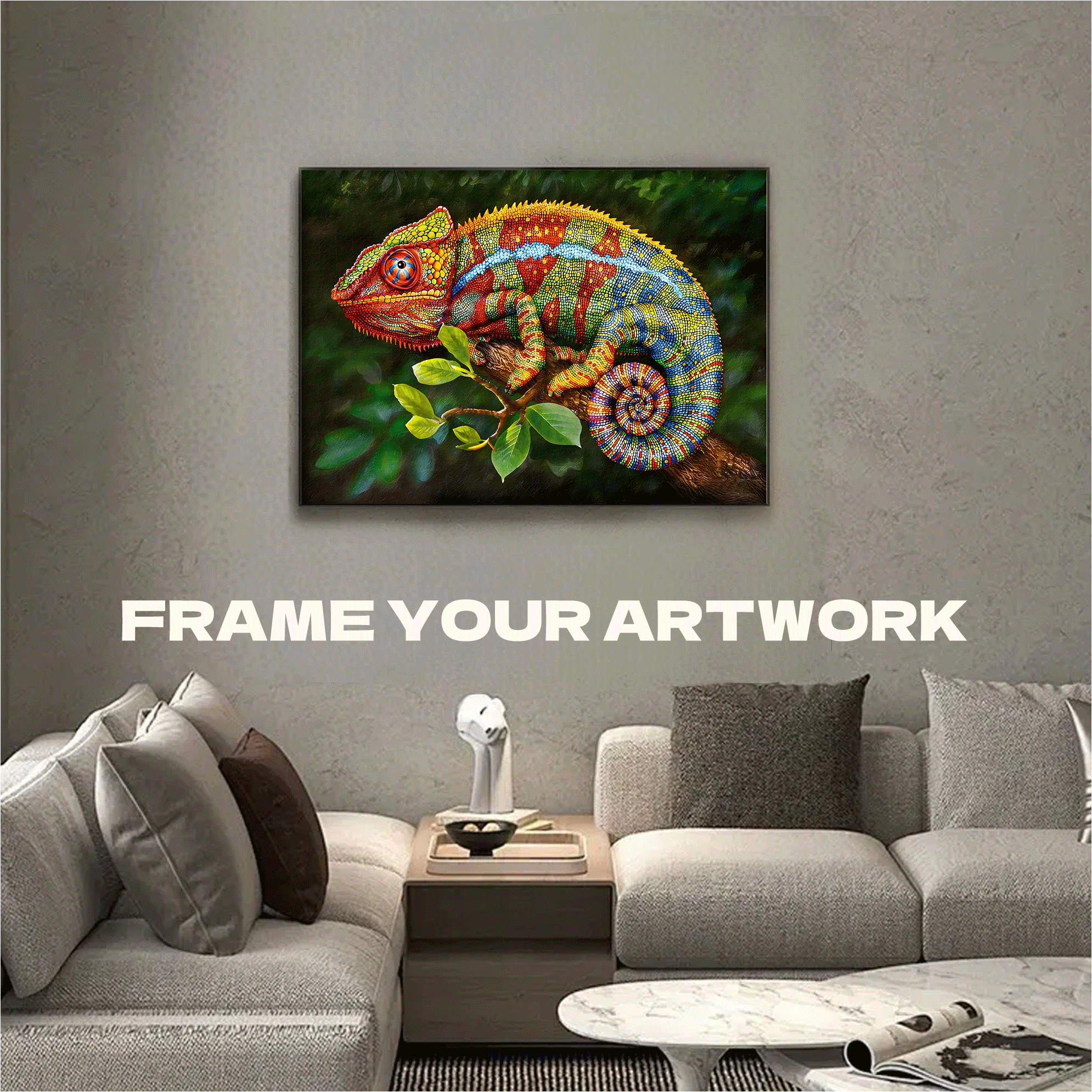 Chameleon 2 500pcs/1000pcs Jigsaw Puzzle, Scratch-Resistant, Interactive Family Game & Brain-Boosting DIY Decor, Perfect for Halloween, Christmas & New Year Gifts, Family Puzzle Game
