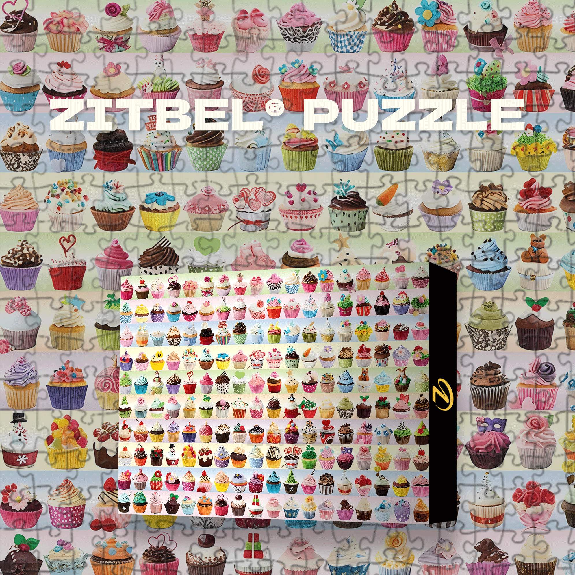 Cupcakes Galore 500pcs/1000pcs Jigsaw Puzzle, Scratch-Resistant, Interactive Family Game & Brain-Boosting DIY Decor, Perfect for Halloween, Christmas & New Year Gifts, Family Puzzle Game