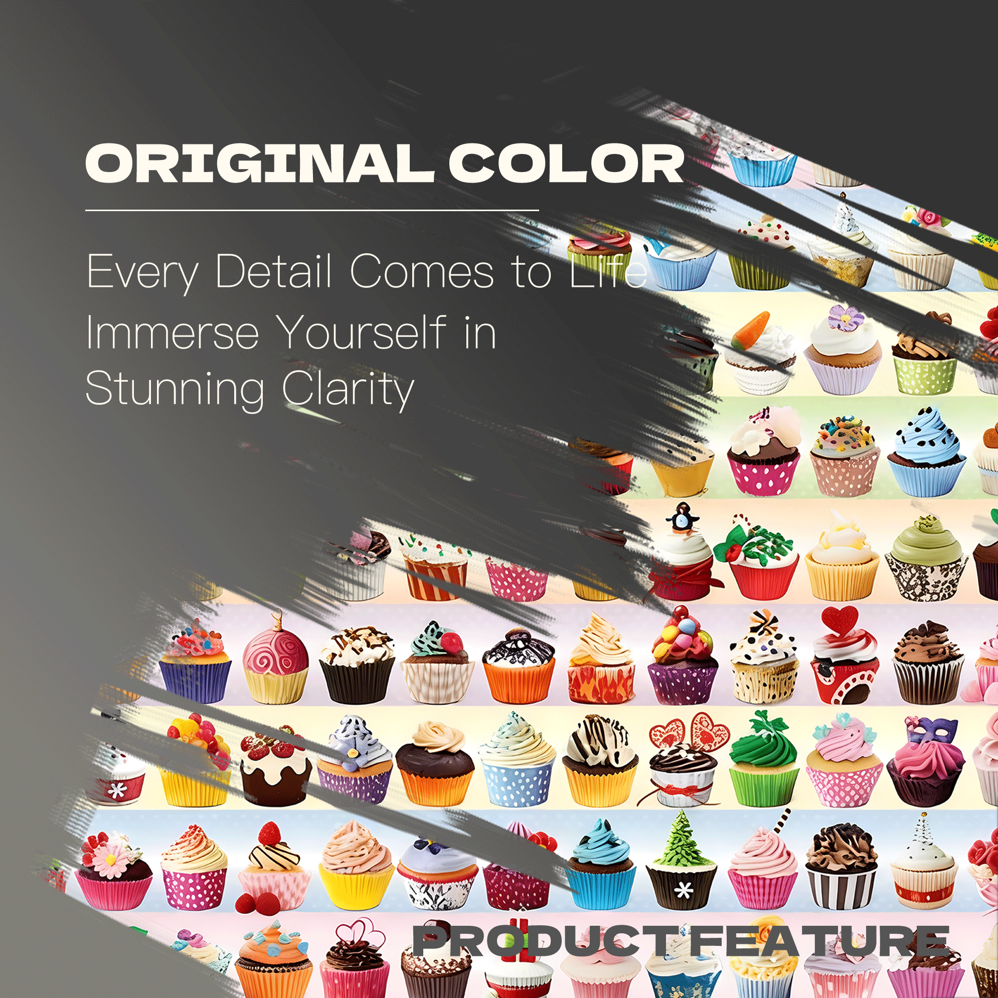 Cupcakes Galore 500pcs/1000pcs Jigsaw Puzzle, Scratch-Resistant, Interactive Family Game & Brain-Boosting DIY Decor, Perfect for Halloween, Christmas & New Year Gifts, Family Puzzle Game