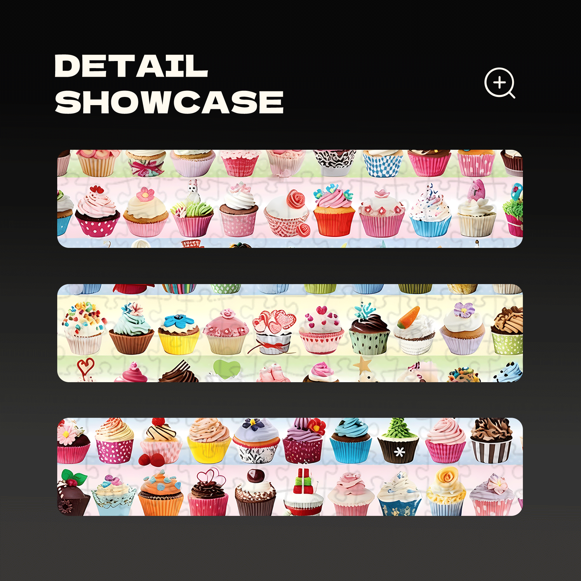 Cupcakes Galore 500pcs/1000pcs Jigsaw Puzzle, Scratch-Resistant, Interactive Family Game & Brain-Boosting DIY Decor, Perfect for Halloween, Christmas & New Year Gifts, Family Puzzle Game