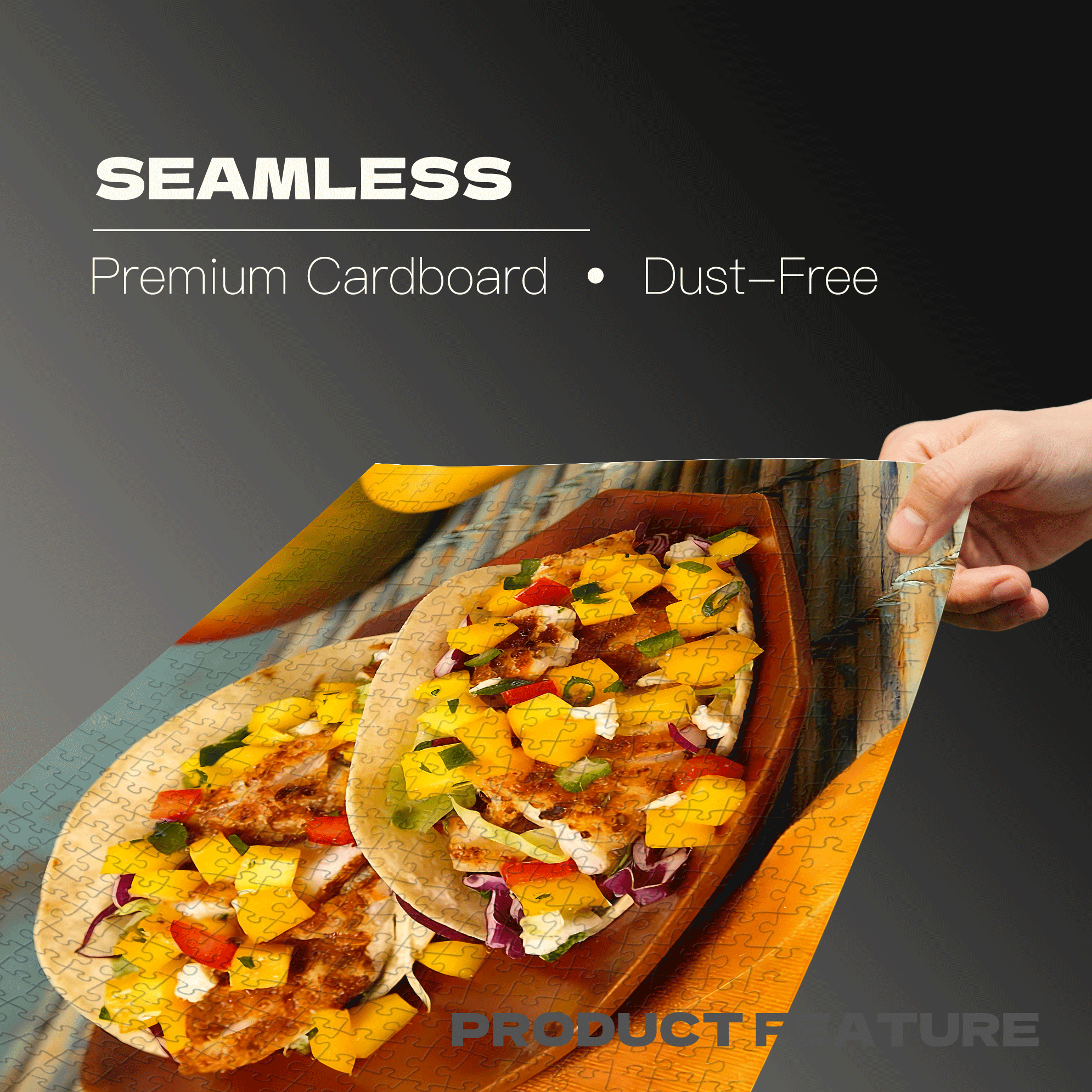 Delicious Taco 500pcs/1000pcs Jigsaw Puzzle, Scratch-Resistant, Interactive Family Game & Brain-Boosting DIY Decor, Perfect for Halloween, Christmas & New Year Gifts, Family Puzzle Game
