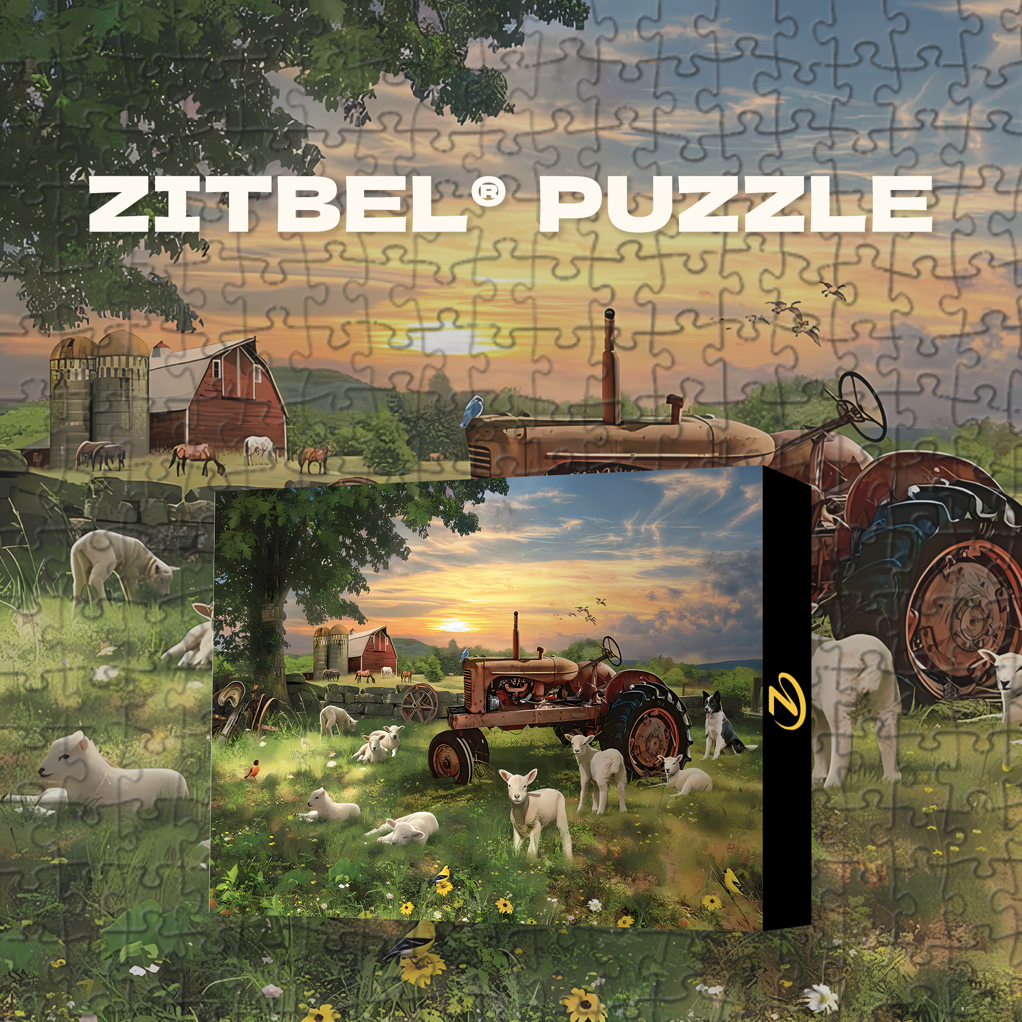 Field at Sunrise 500pcs/1000pcs Jigsaw Puzzle, Scratch-Resistant, Interactive Family Game & Brain-Boosting DIY Decor, Perfect for Halloween, Christmas & New Year Gifts, Family Puzzle Game