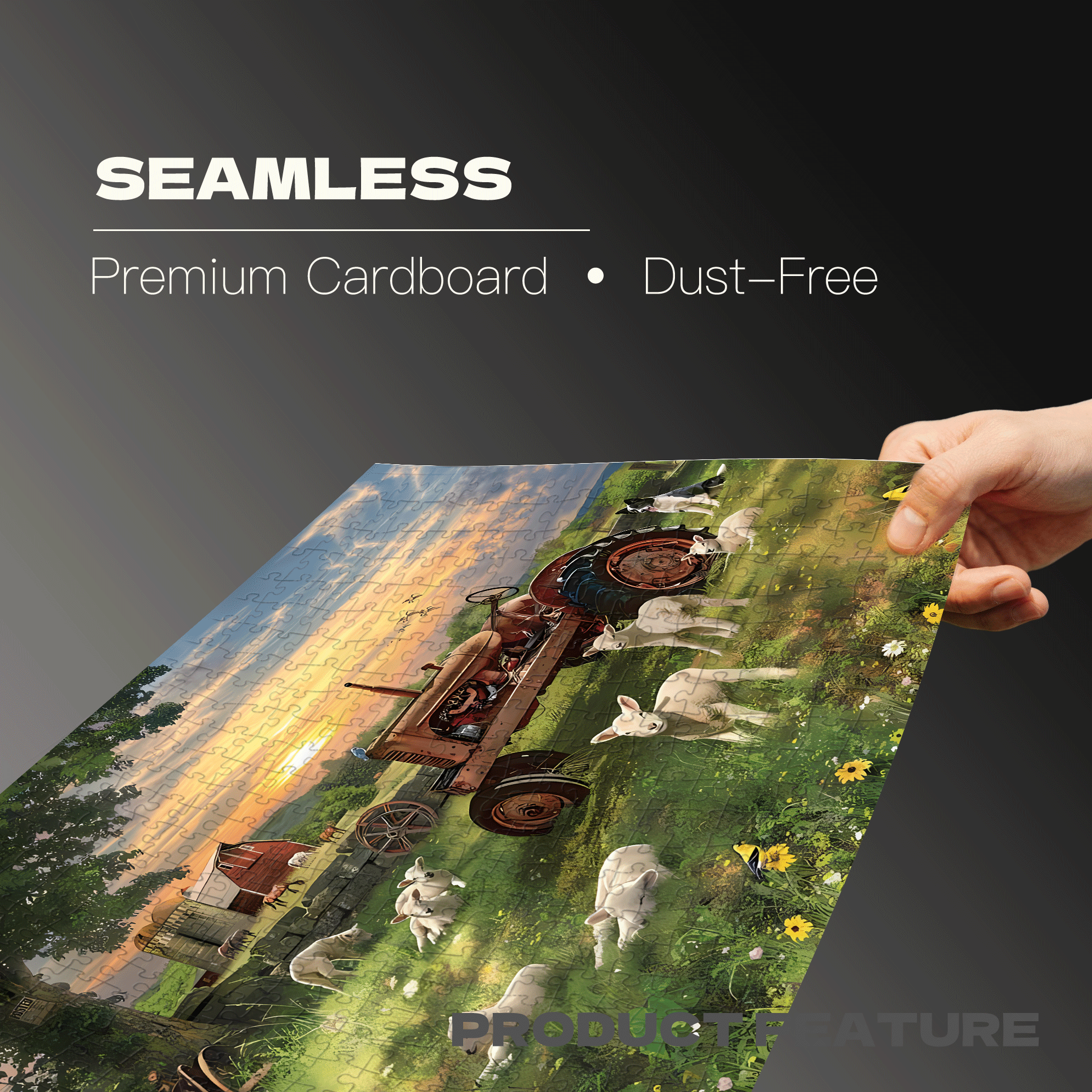 Field at Sunrise 500pcs/1000pcs Jigsaw Puzzle, Scratch-Resistant, Interactive Family Game & Brain-Boosting DIY Decor, Perfect for Halloween, Christmas & New Year Gifts, Family Puzzle Game