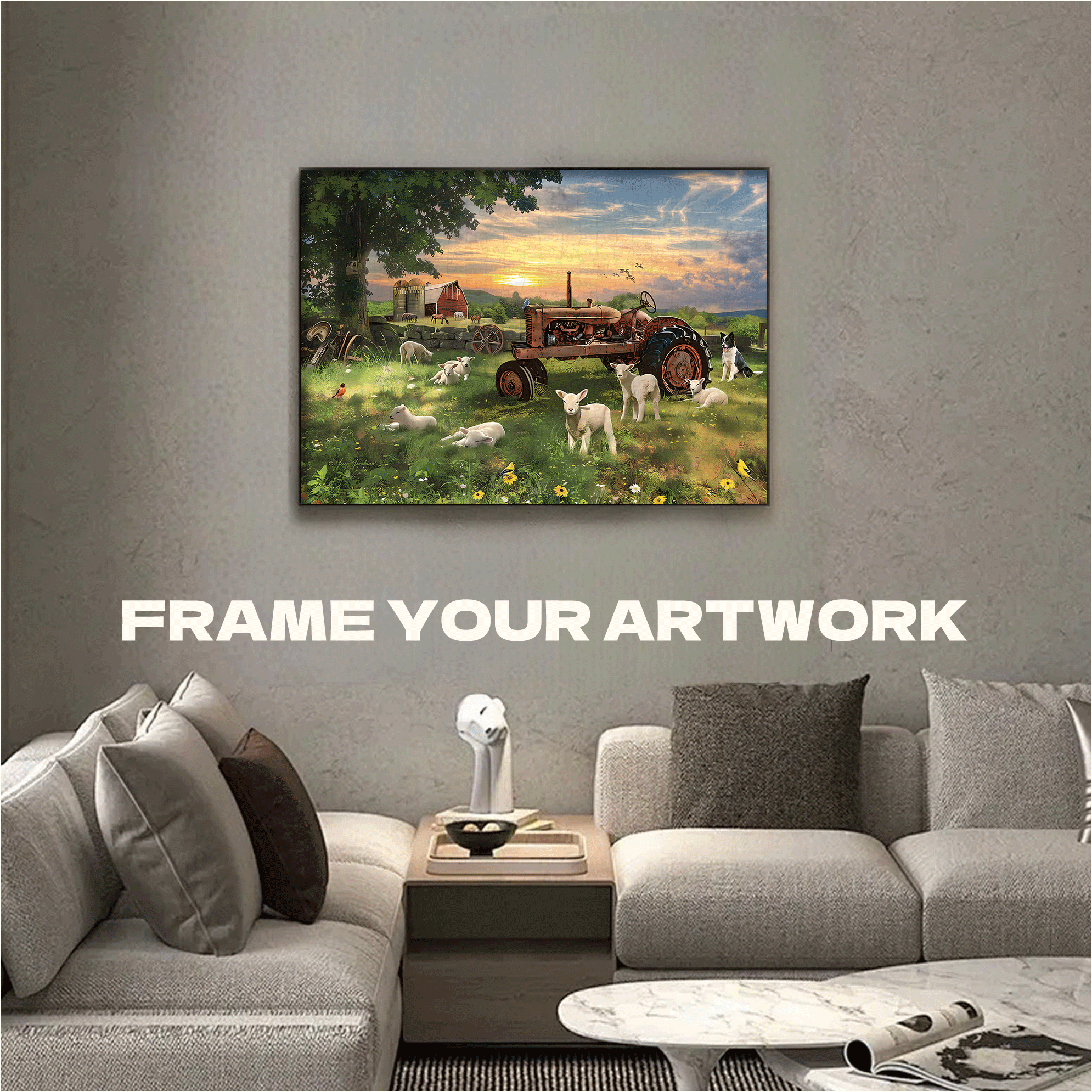 Field at Sunrise 500pcs/1000pcs Jigsaw Puzzle, Scratch-Resistant, Interactive Family Game & Brain-Boosting DIY Decor, Perfect for Halloween, Christmas & New Year Gifts, Family Puzzle Game