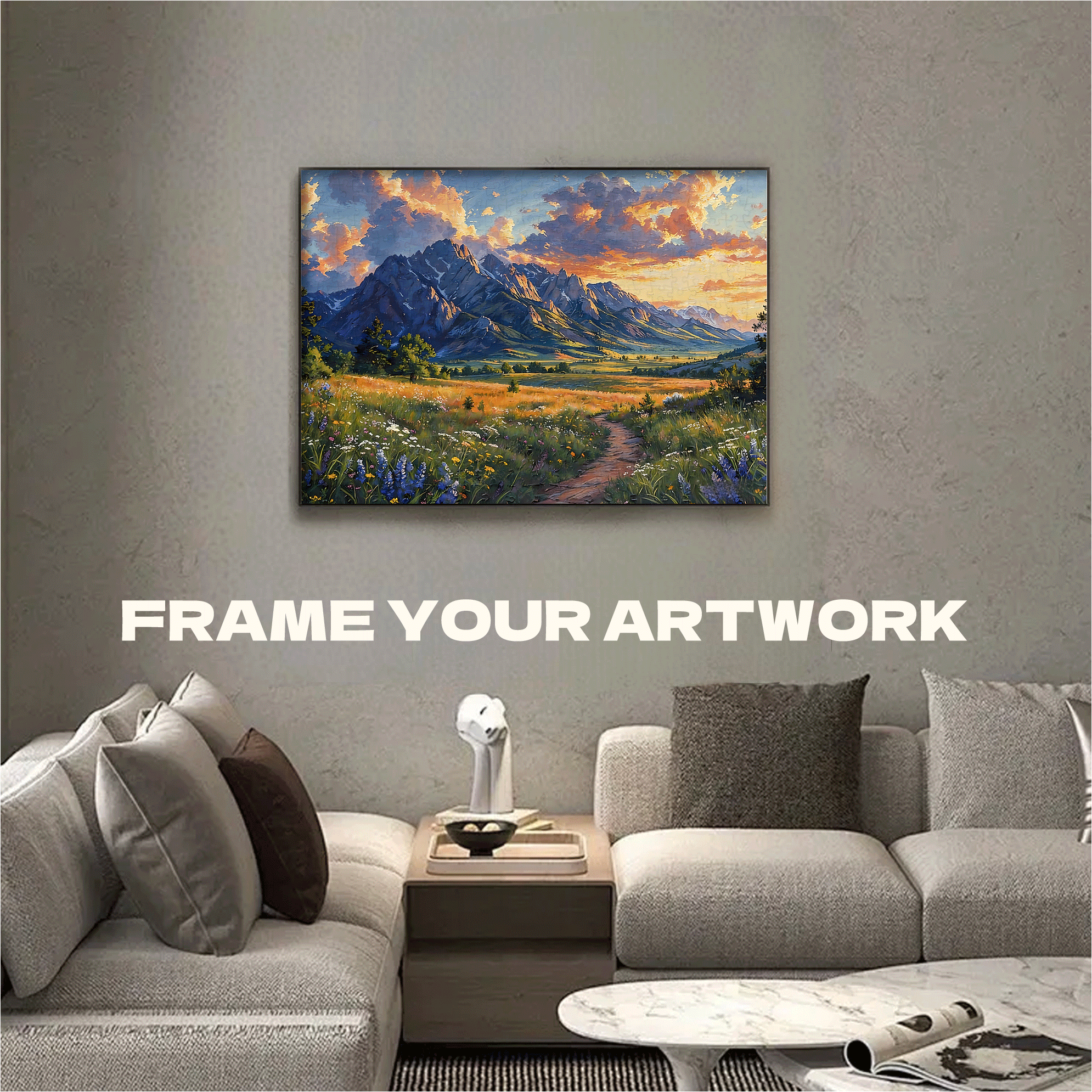 Golden Dusk in the Rockies 500pcs/1000pcs Jigsaw Puzzle, Scratch-Resistant, Interactive Family Game & Brain-Boosting DIY Decor, Perfect for Halloween, Christmas & New Year Gifts, Family Puzzle Game