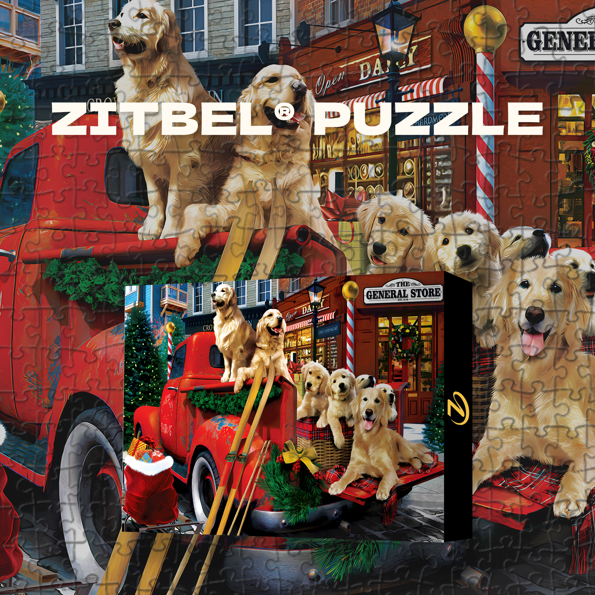 Guarding the Presents 500pcs/1000pcs Jigsaw Puzzle, Scratch-Resistant, Interactive Family Game & Brain-Boosting DIY Decor, Perfect for Halloween, Christmas & New Year Gifts, Family Puzzle Game