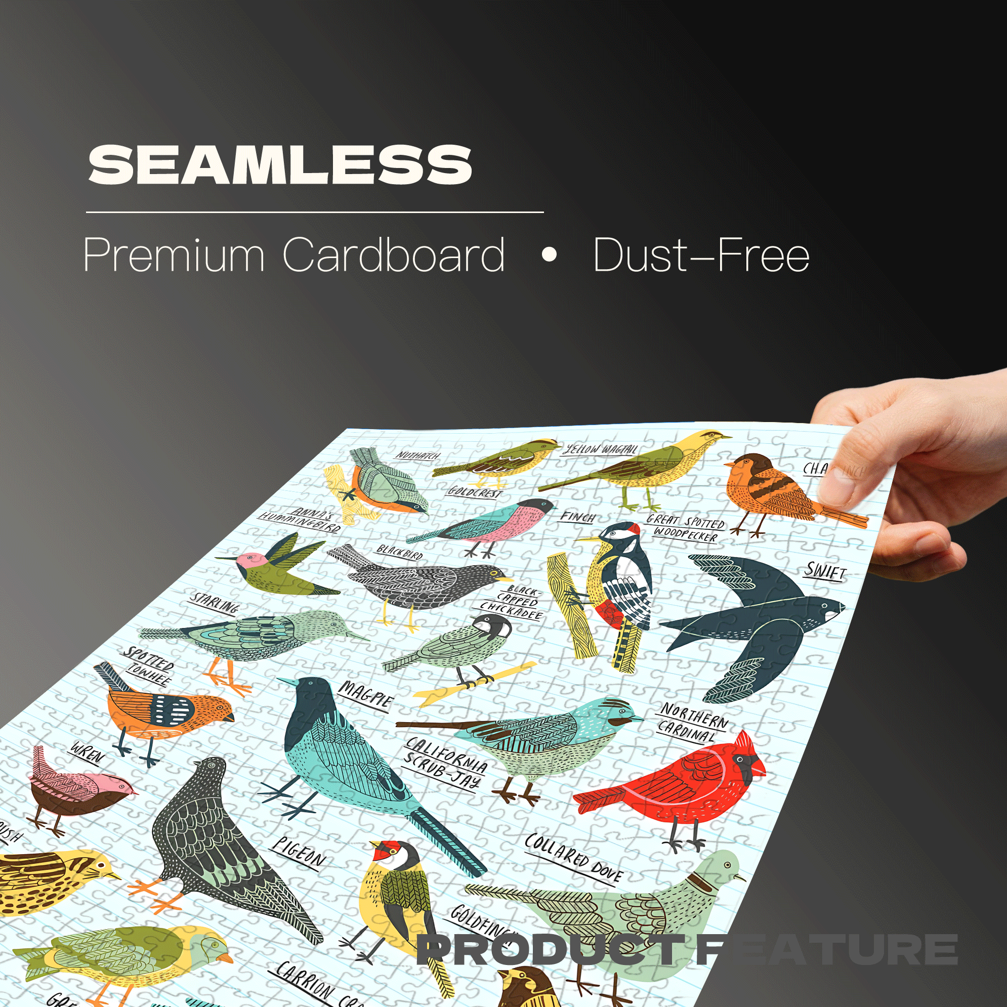 An Illustrated Guide to Birds 500pcs/1000pcs Jigsaw Puzzle, Scratch-Resistant, Interactive Family Game & Brain-Boosting DIY Decor, Perfect for Halloween, Christmas & New Year Gifts, Family Puzzle Game