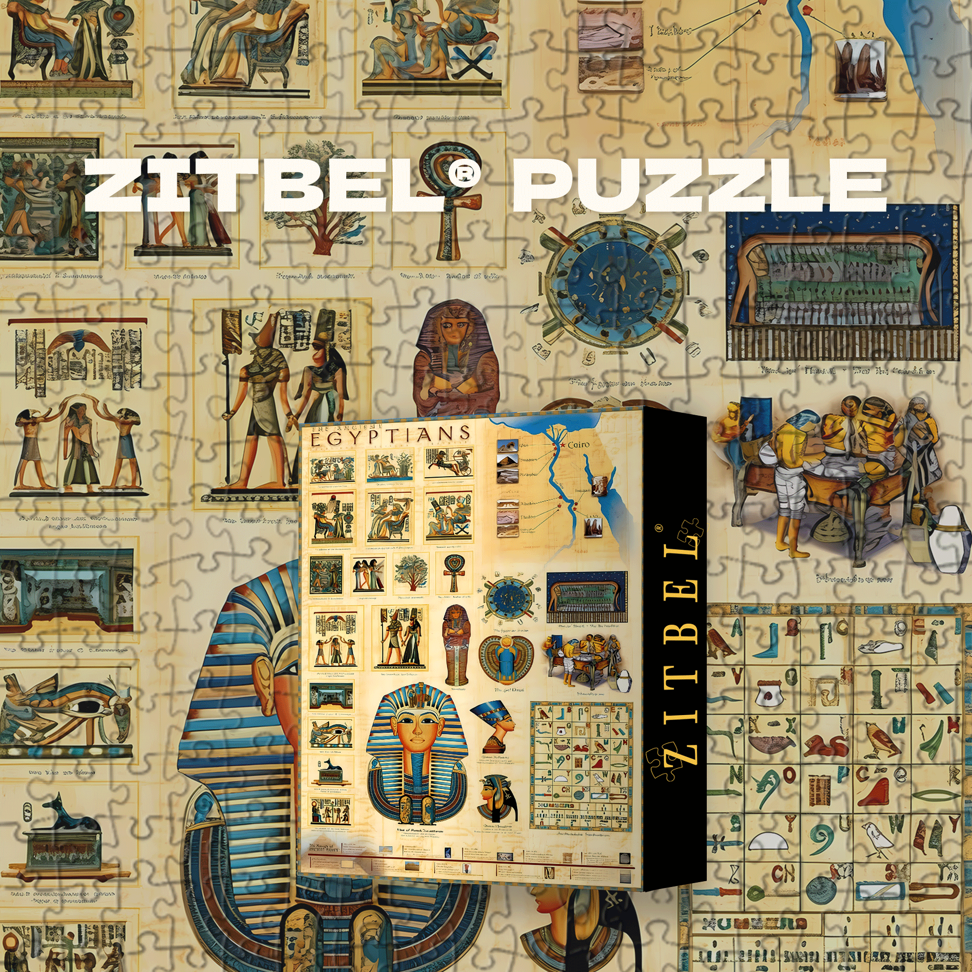 Ancient Egyptians 500pcs/1000pcs Jigsaw Puzzle, Scratch-Resistant, Interactive Family Game & Brain-Boosting DIY Decor, Perfect for Halloween, Christmas & New Year Gifts, Family Puzzle Game