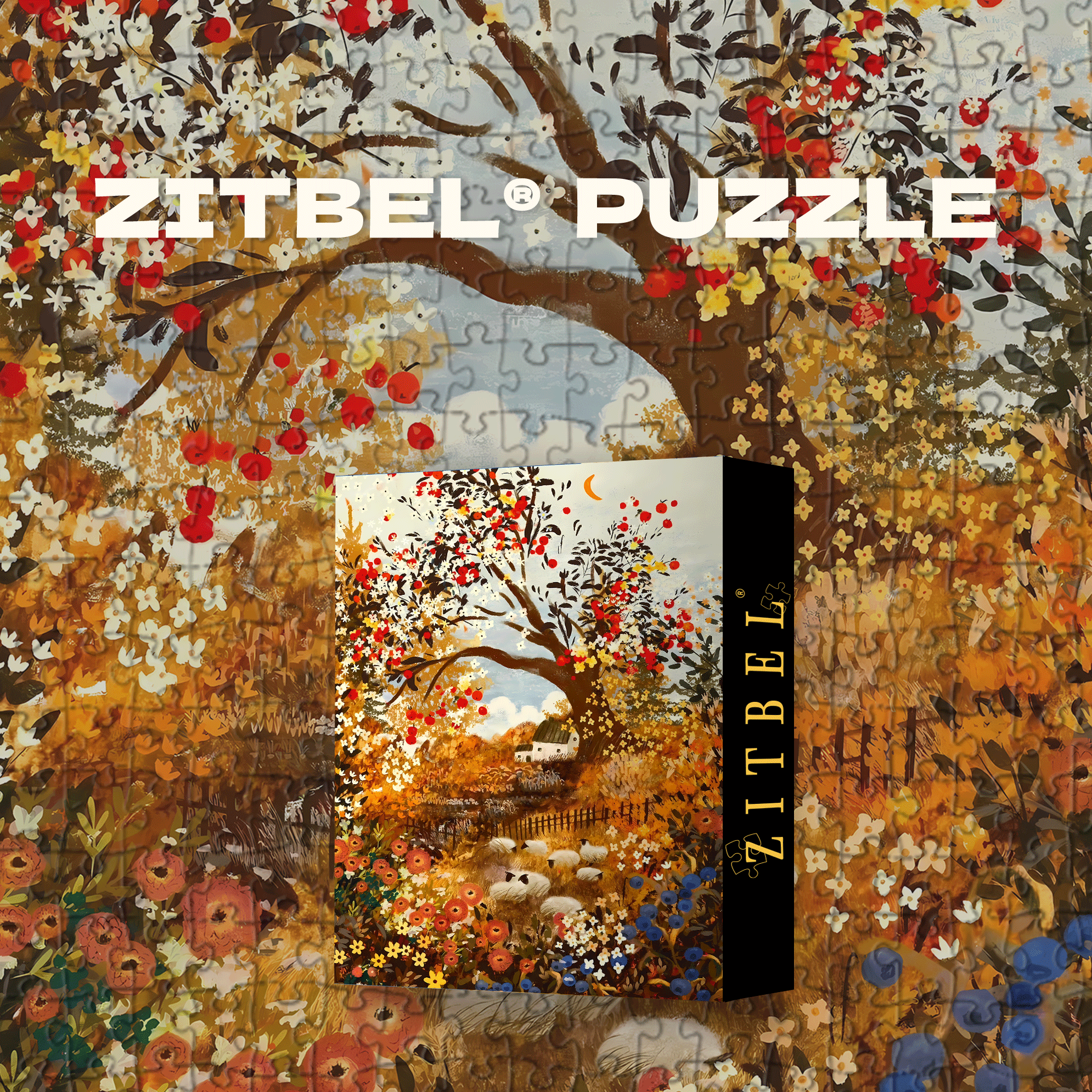Aut pastoral Song 500pcs/1000pcs Jigsaw Puzzle, Scratch-Resistant, Interactive Family Game & Brain-Boosting DIY Decor, Perfect for Halloween, Christmas & New Year Gifts, Family Puzzle Game