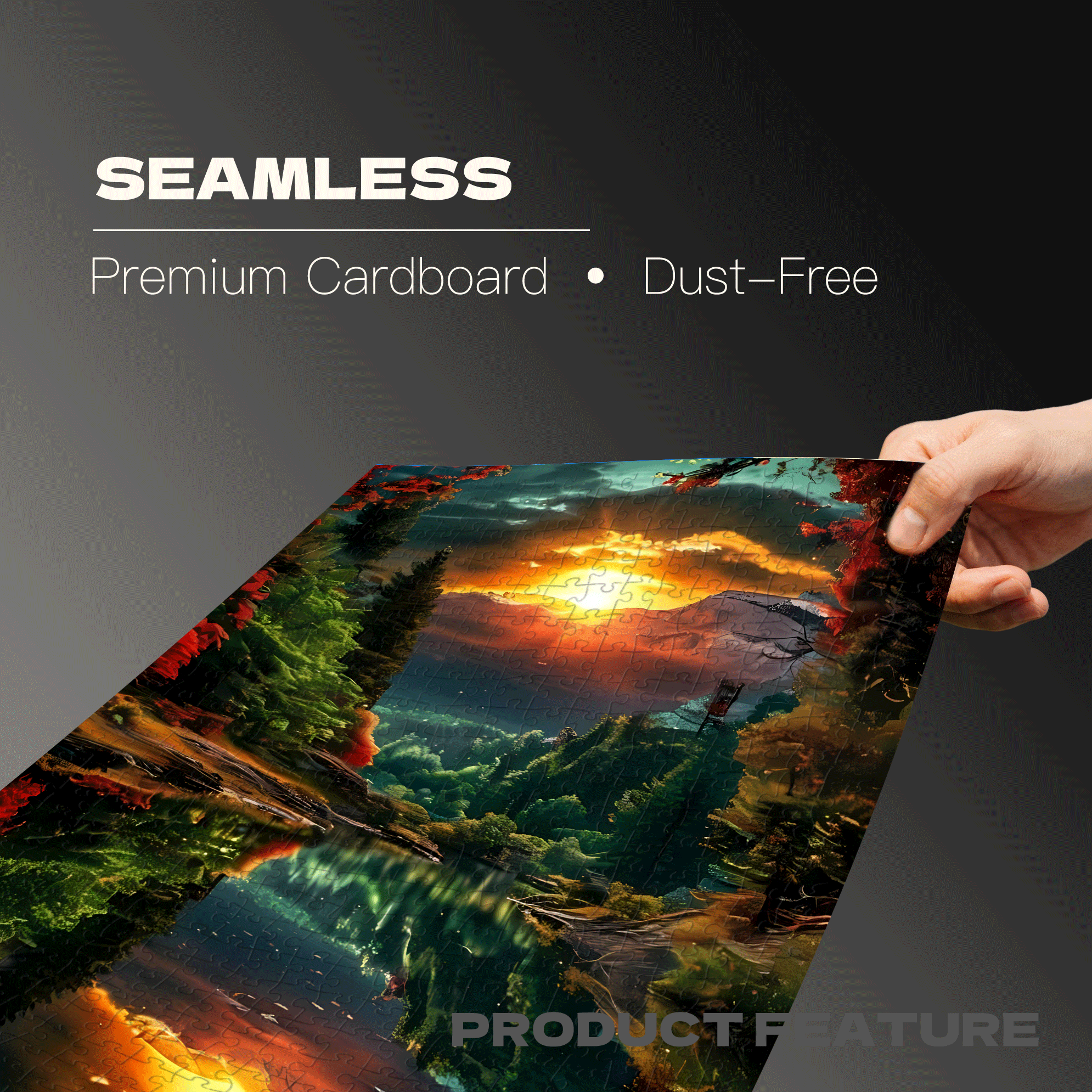 Autumn Valley at Sunrise by the Stream 500pcs/1000pcs Jigsaw Puzzle, Scratch-Resistant, Interactive Family Game & Brain-Boosting DIY Decor, Perfect for Halloween, Christmas & New Year Gifts, Family Puzzle Game
