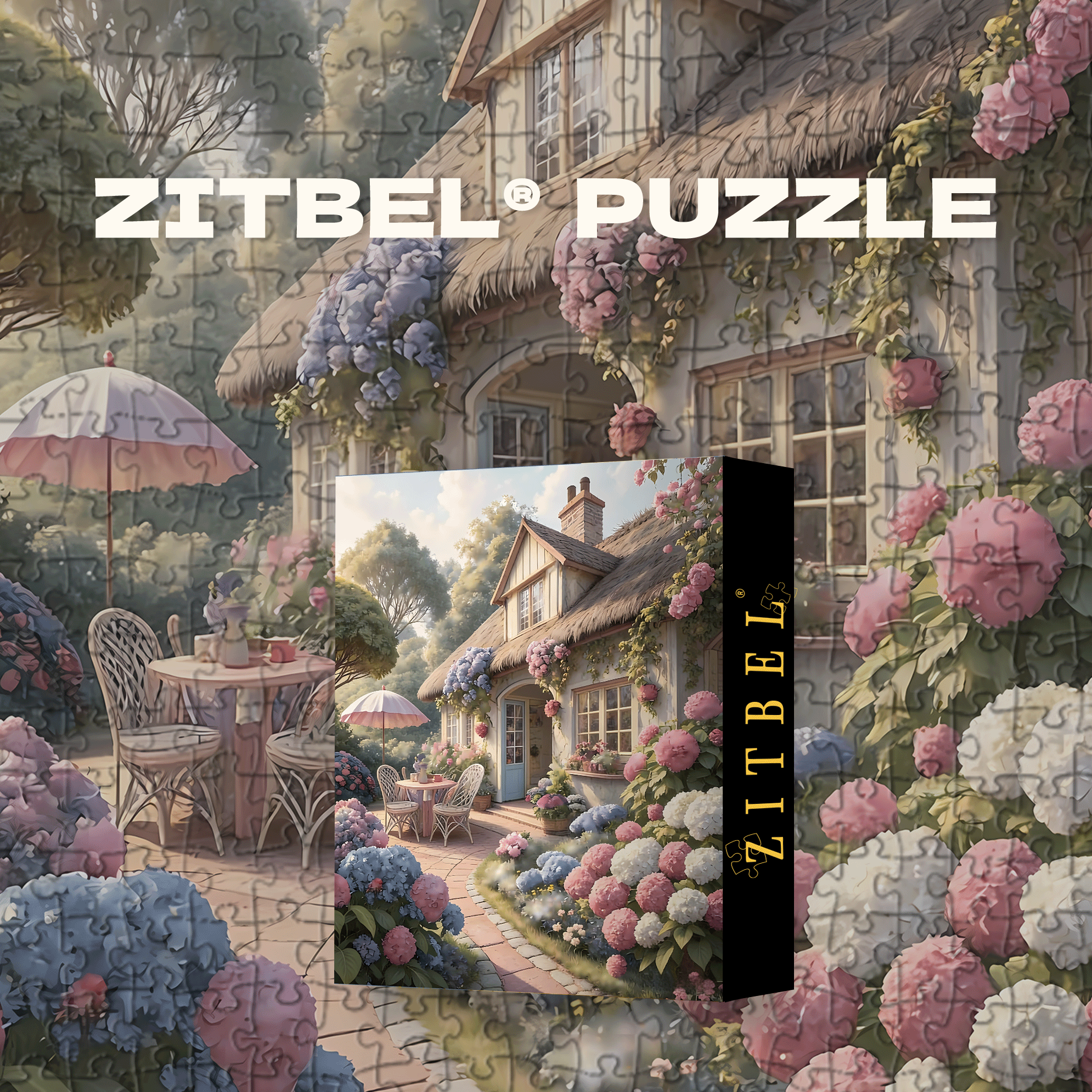 Blossom Cottage 500pcs/1000pcs Jigsaw Puzzle, Scratch-Resistant, Interactive Family Game & Brain-Boosting DIY Decor, Perfect for Halloween, Christmas & New Year Gifts, Family Puzzle Game