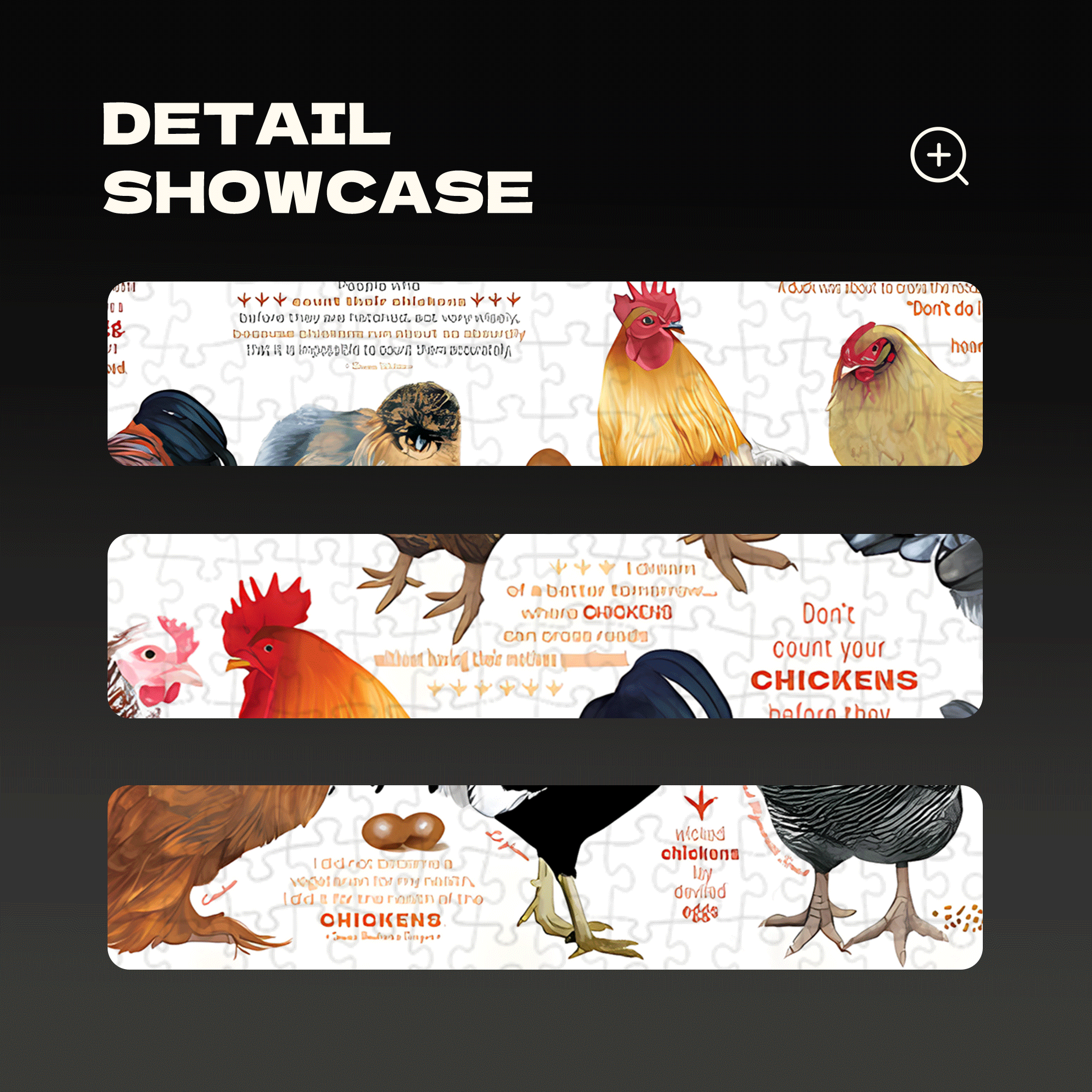 Chicken Quotes 500pcs/1000pcs Jigsaw Puzzle, Scratch-Resistant, Interactive Family Game & Brain-Boosting DIY Decor, Perfect for Halloween, Christmas & New Year Gifts, Family Puzzle Game