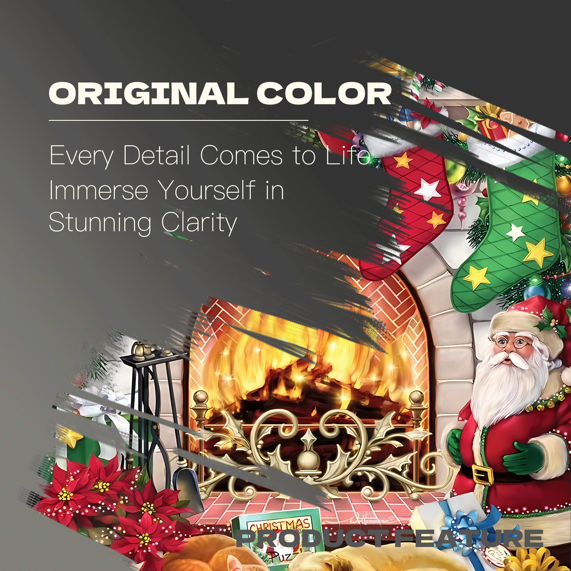 Christmas Hearth & Fireplace 500pcs/1000pcs Jigsaw Puzzle, Scratch-Resistant, Interactive Family Game & Brain-Boosting DIY Decor, Perfect for Halloween, Christmas & New Year Gifts, Family Puzzle Game