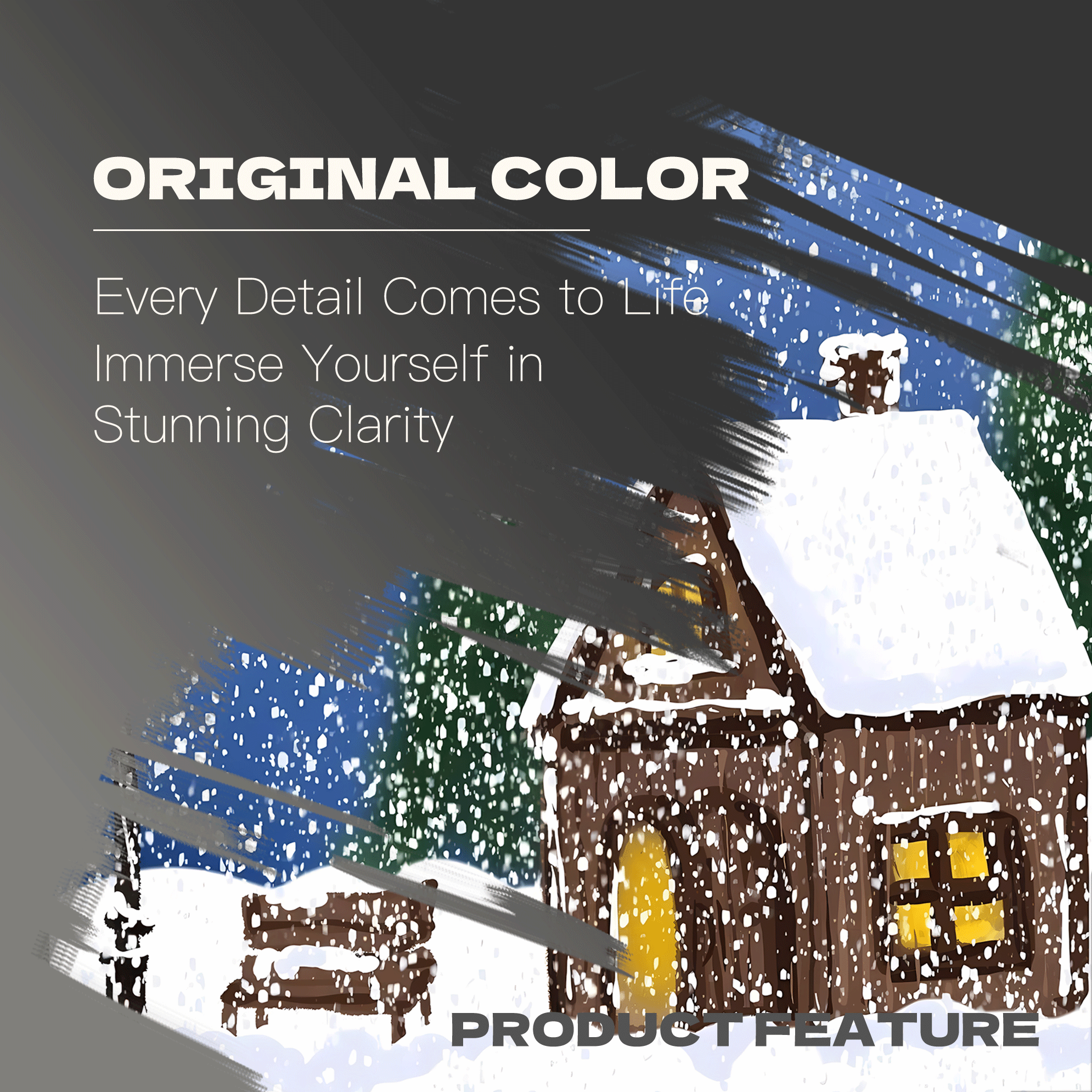 Cozy Cottage with Warm Lamp in Snow 500pcs/1000pcs Jigsaw Puzzle, Scratch-Resistant, Interactive Family Game & Brain-Boosting DIY Decor, Perfect for Halloween, Christmas & New Year Gifts, Family Puzzle Game