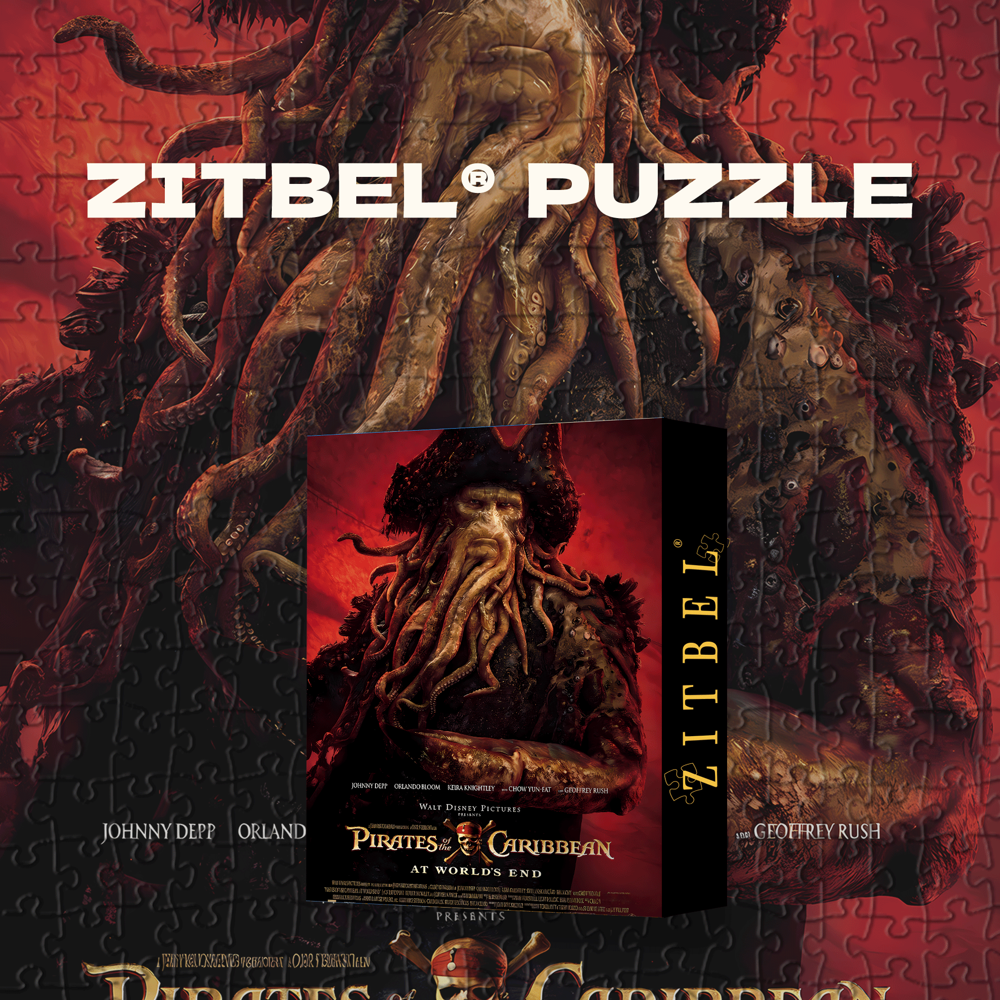 Pirates of the Caribbean 500pcs/1000pcs Jigsaw Puzzle, Scratch-Resistant, Interactive Family Game & Brain-Boosting DIY Decor, Perfect for Halloween, Christmas & New Year Gifts, Family Puzzle Game