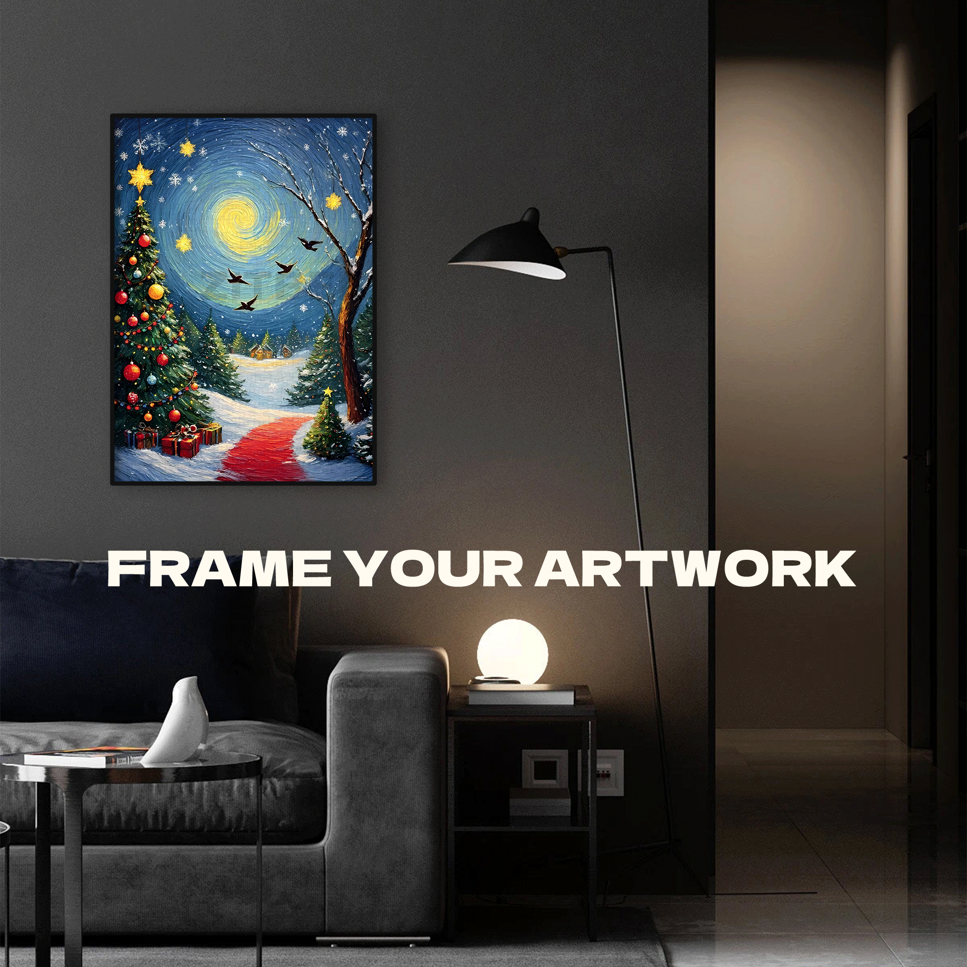 Starry Christmas Night 500pcs/1000pcs Jigsaw Puzzle, Scratch-Resistant, Interactive Family Game & Brain-Boosting DIY Decor, Perfect for Halloween, Christmas & New Year Gifts, Family Puzzle Game
