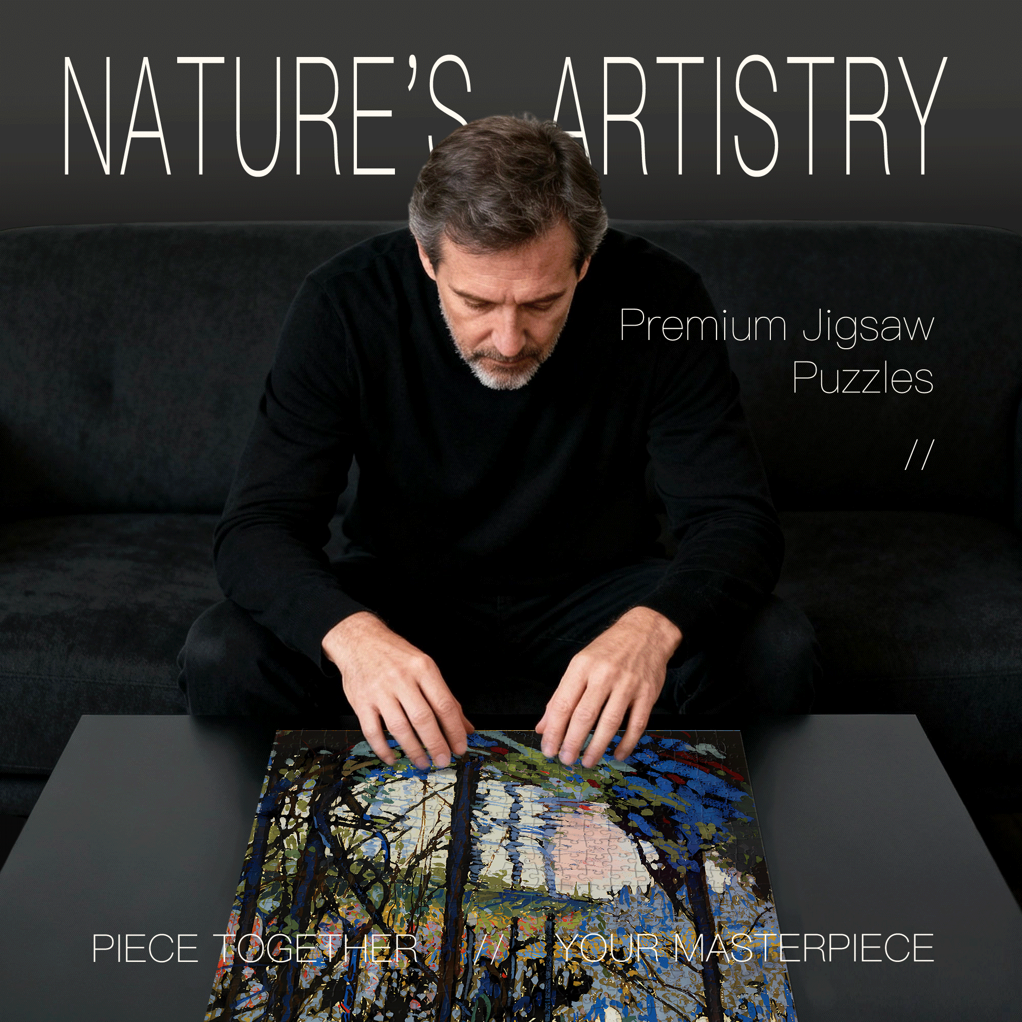 Study for Northern River 500pcs/1000pcs Jigsaw Puzzle, Scratch-Resistant, Interactive Family Game & Brain-Boosting DIY Decor, Perfect for Halloween, Christmas & New Year Gifts, Family Puzzle Game