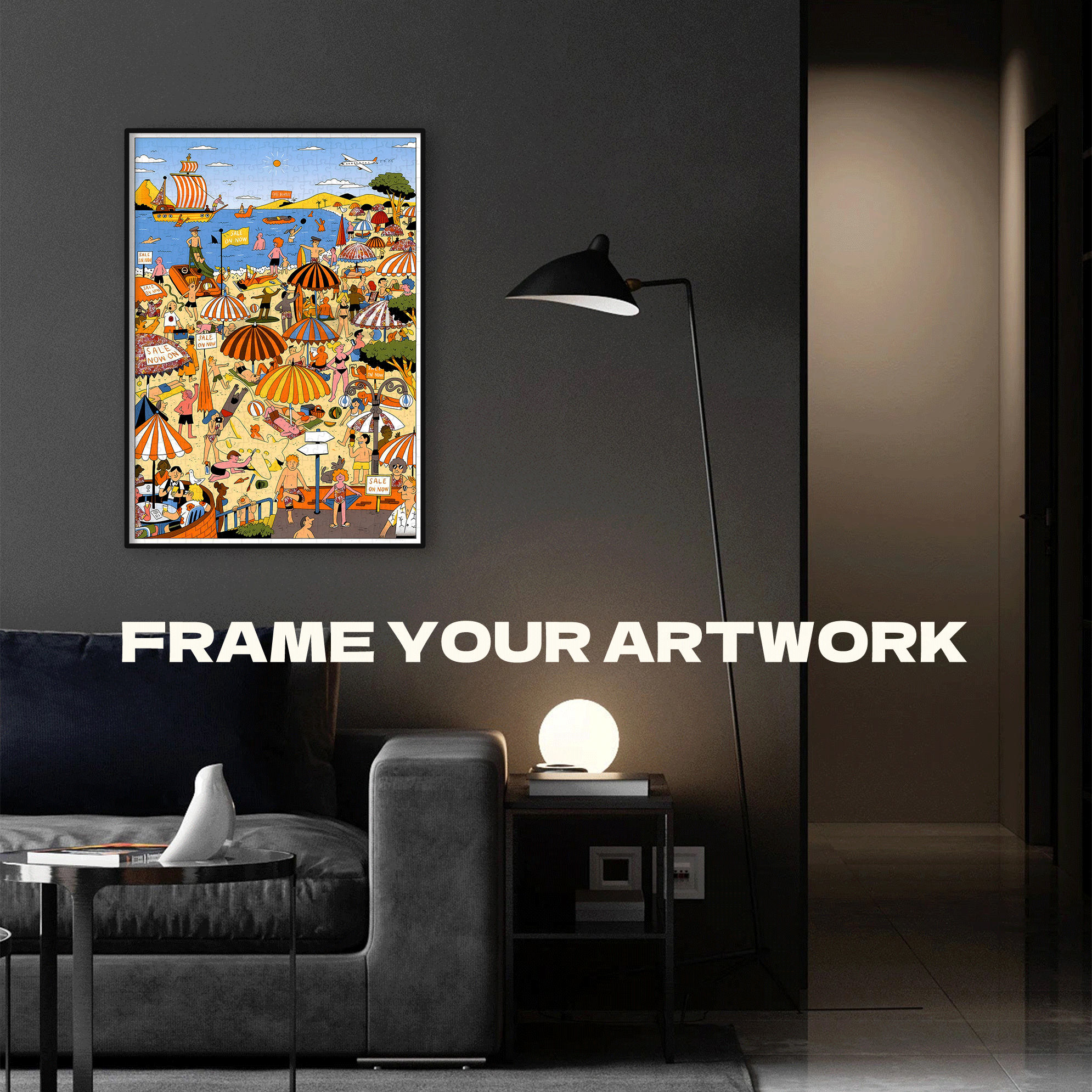 Summer Beach 500pcs/1000pcs Jigsaw Puzzle, Scratch-Resistant, Interactive Family Game & Brain-Boosting DIY Decor, Perfect for Halloween, Christmas & New Year Gifts, Family Puzzle Game