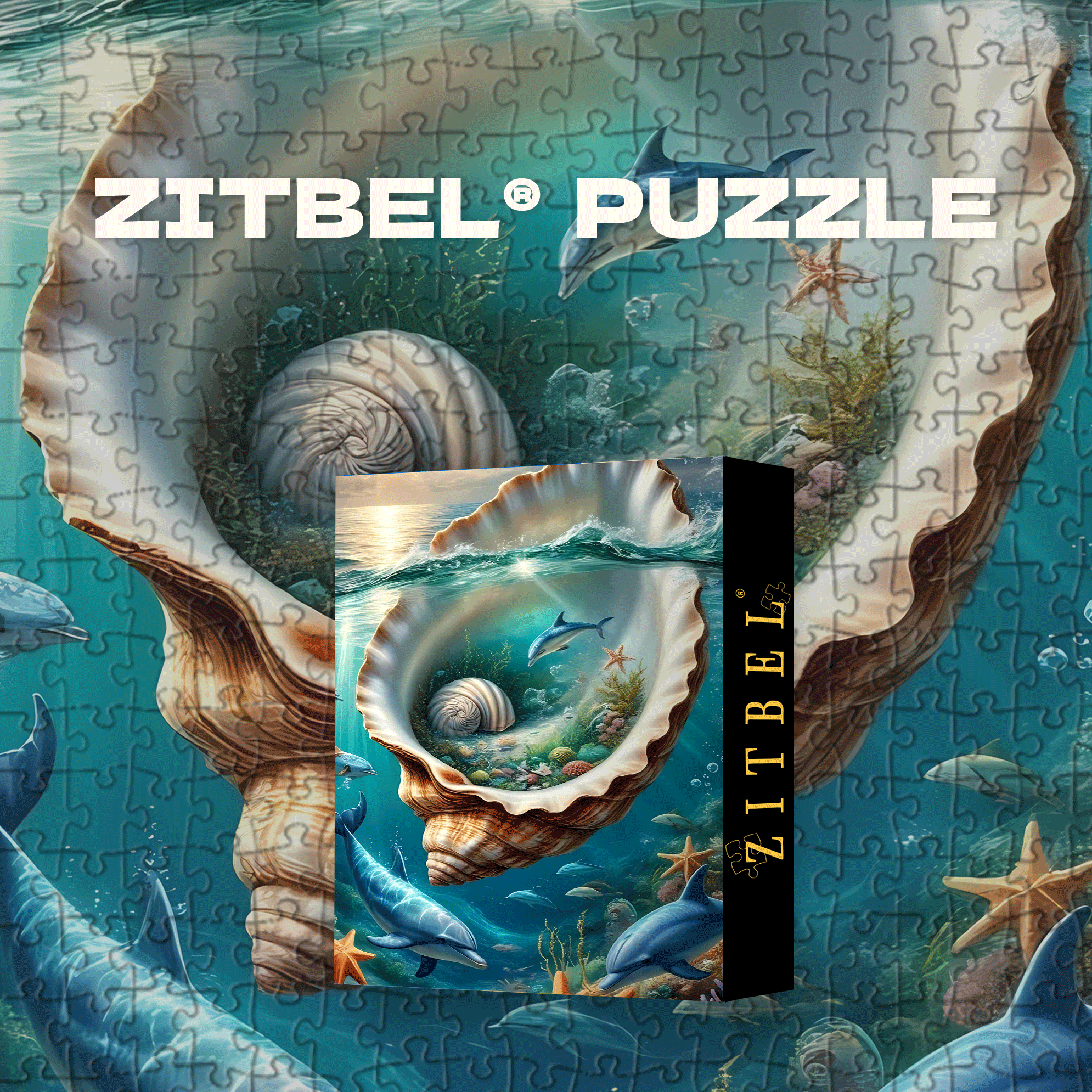 Underwater World Inside a Giant Seashell 500pcs/1000pcs Jigsaw Puzzle, Scratch-Resistant, Interactive Family Game & Brain-Boosting DIY Decor, Perfect for Halloween, Christmas & New Year Gifts, Family Puzzle Game
