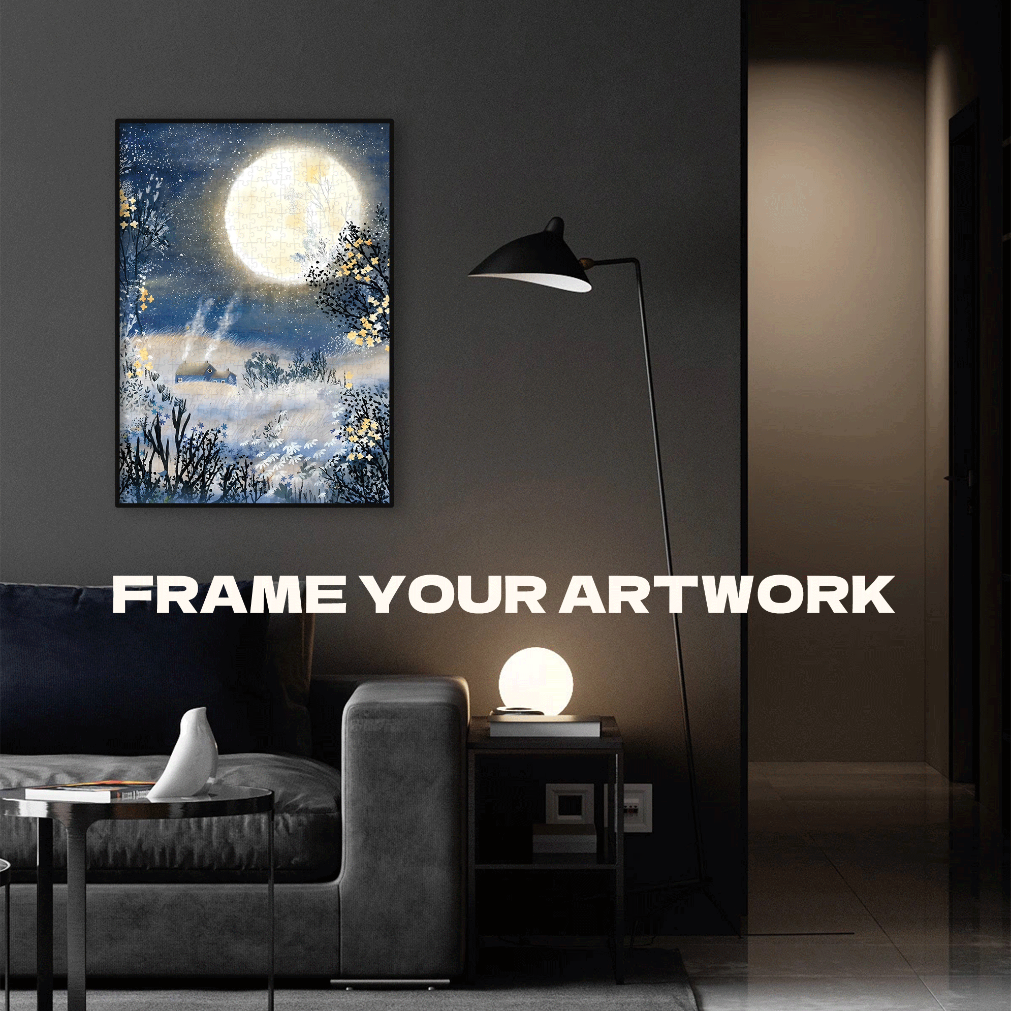 Warm Lights on a Snowy Night 500pcs/1000pcs Jigsaw Puzzle, Scratch-Resistant, Interactive Family Game & Brain-Boosting DIY Decor, Perfect for Halloween, Christmas & New Year Gifts, Family Puzzle Game