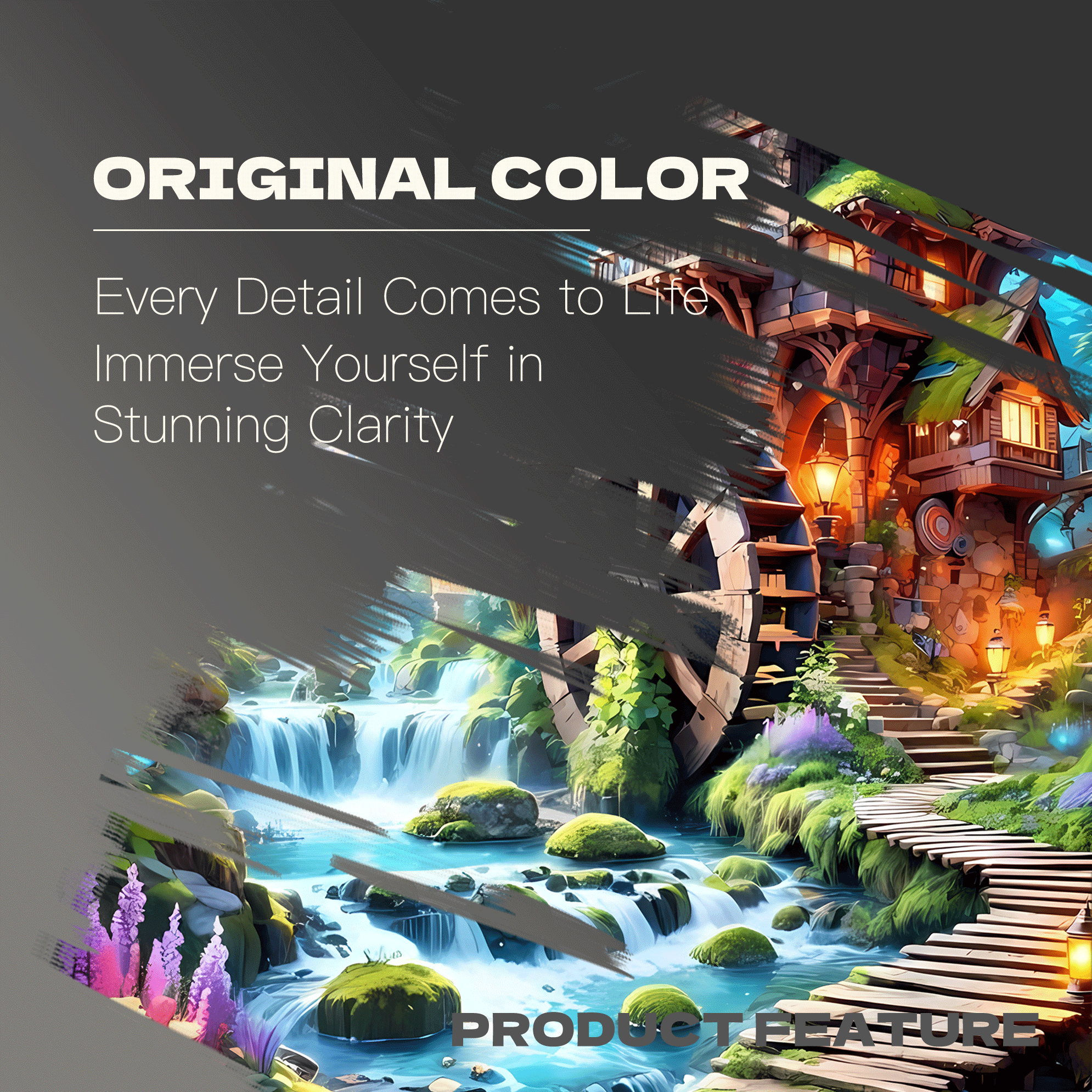 Waterwheel Magic House in the Stream Valley 500pcs/1000pcs Jigsaw Puzzle, Scratch-Resistant, Interactive Family Game & Brain-Boosting DIY Decor, Perfect for Halloween, Christmas & New Year Gifts, Family Puzzle Game