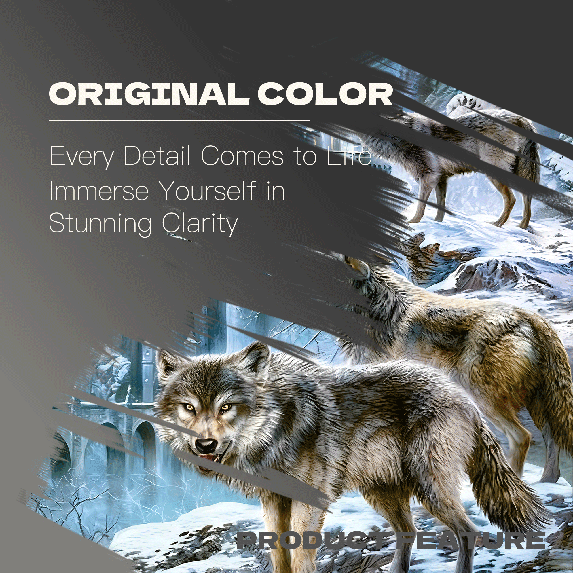 Wolves at the Ice Castle 500pcs/1000pcs Jigsaw Puzzle, Scratch-Resistant, Interactive Family Game & Brain-Boosting DIY Decor, Perfect for Halloween, Christmas & New Year Gifts, Family Puzzle Game
