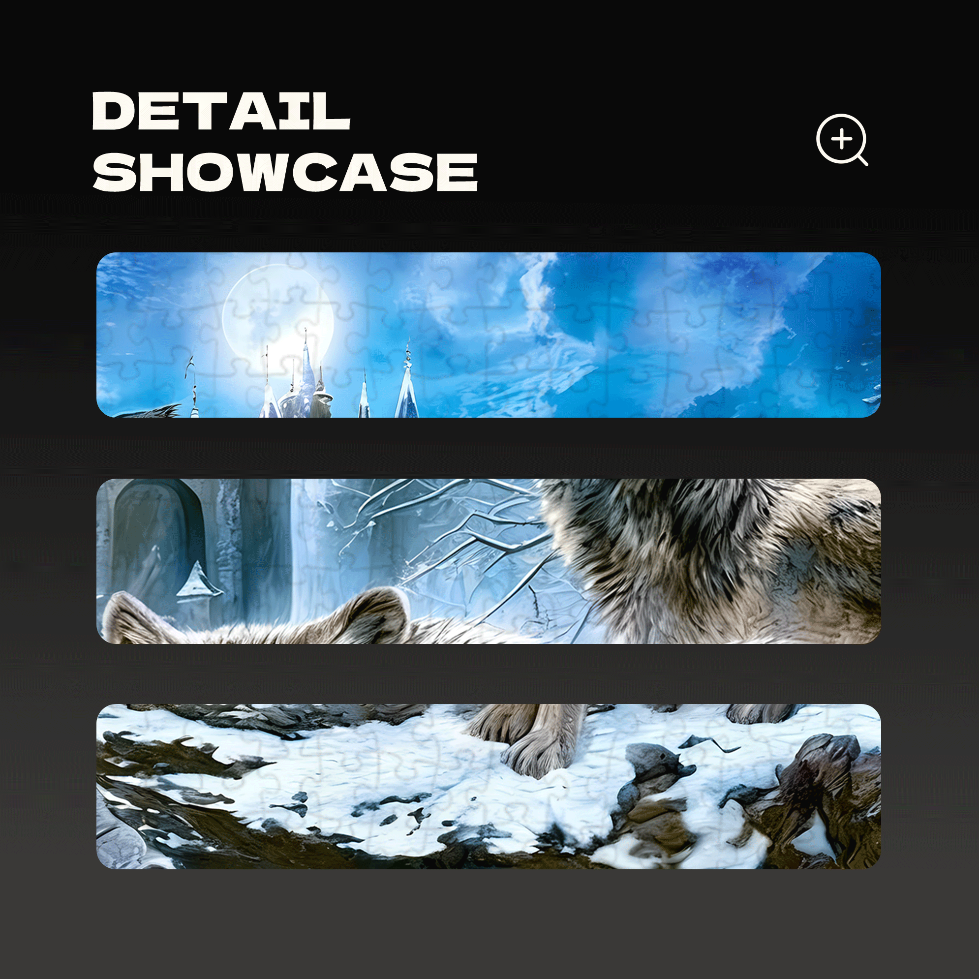 Wolves at the Ice Castle 500pcs/1000pcs Jigsaw Puzzle, Scratch-Resistant, Interactive Family Game & Brain-Boosting DIY Decor, Perfect for Halloween, Christmas & New Year Gifts, Family Puzzle Game