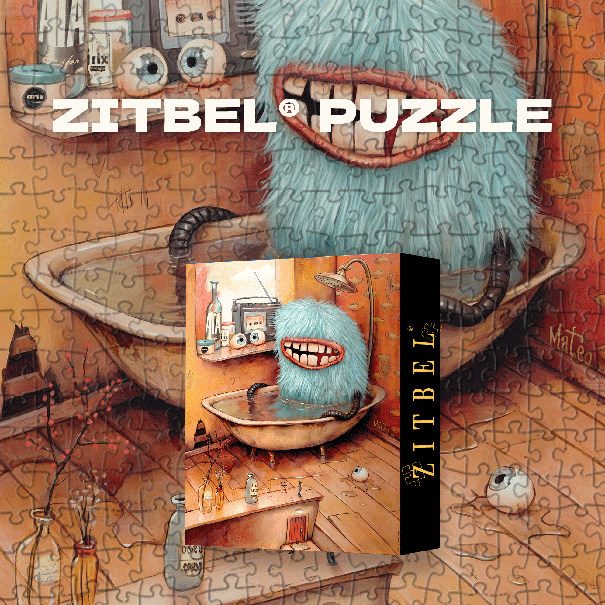 ZoZoville, Bathtub 500pcs/1000pcs Jigsaw Puzzle, Scratch-Resistant, Interactive Family Game & Brain-Boosting DIY Decor, Perfect for Halloween, Christmas & New Year Gifts, Family Puzzle Game