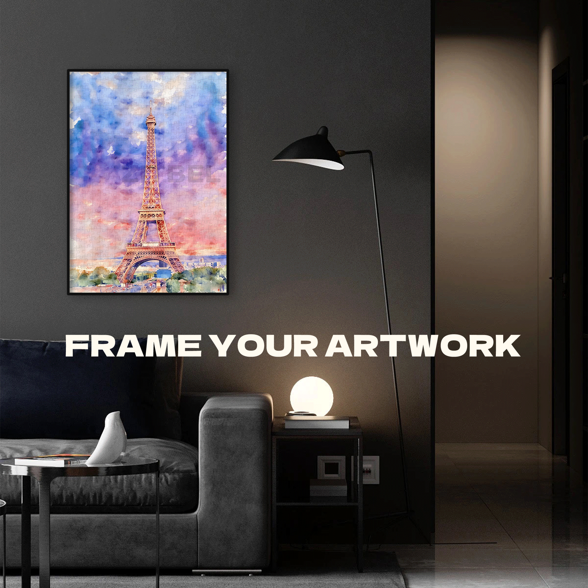 Eiffel Tower at Dusk 500pcs/1000pcs Jigsaw Puzzle, Scratch-Resistant, Interactive Family Game & Brain-Boosting DIY Decor, Perfect for Halloween, Christmas & New Year Gifts, Family Puzzle Game
