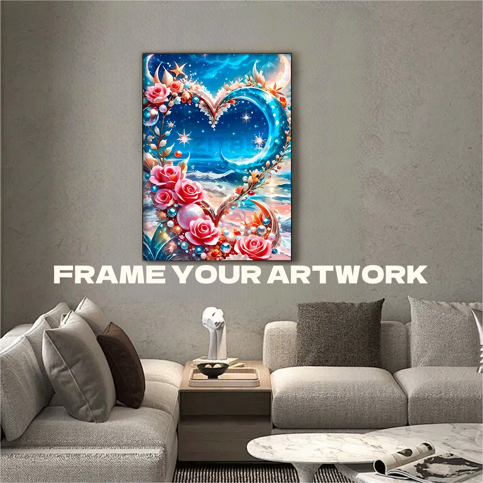 Enchanted Heart of the Ocean 500pcs/1000pcs Jigsaw Puzzle, Scratch-Resistant, Interactive Family Game & Brain-Boosting DIY Decor, Perfect for Halloween, Christmas & New Year Gifts, Family Puzzle Game