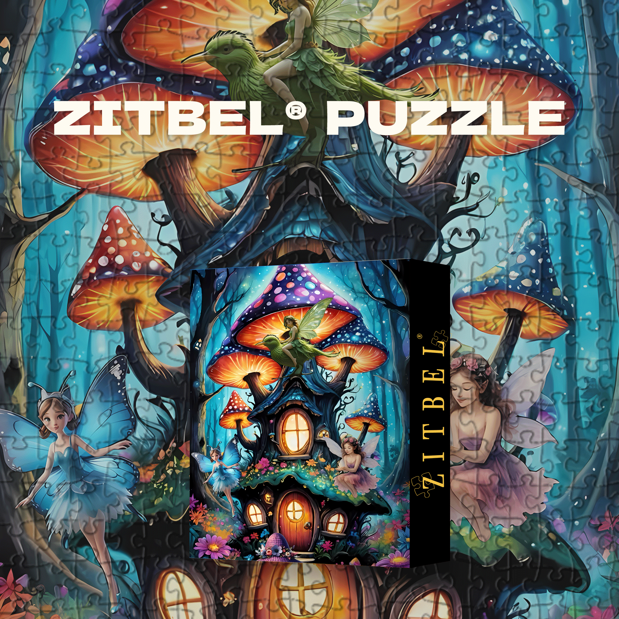 Fairy Forest Mushroom Cottage 500pcs/1000pcs Jigsaw Puzzle, Scratch-Resistant, Interactive Family Game & Brain-Boosting DIY Decor, Perfect for Halloween, Christmas & New Year Gifts, Family Puzzle Game