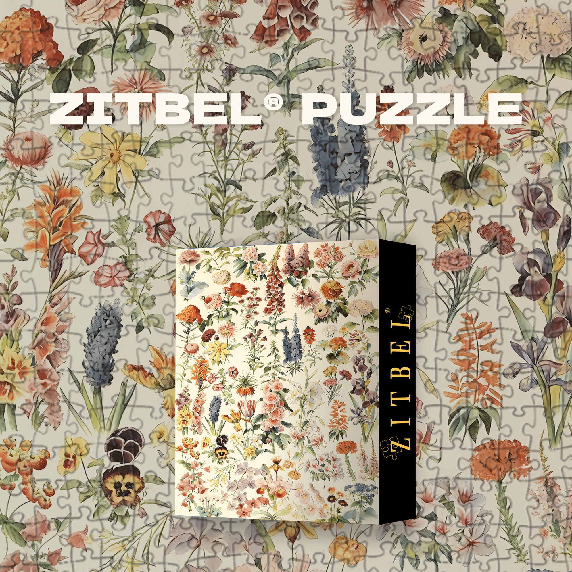 Floral Compendium 500pcs/1000pcs Jigsaw Puzzle, Scratch-Resistant, Interactive Family Game & Brain-Boosting DIY Decor, Perfect for Halloween, Christmas & New Year Gifts, Family Puzzle Game