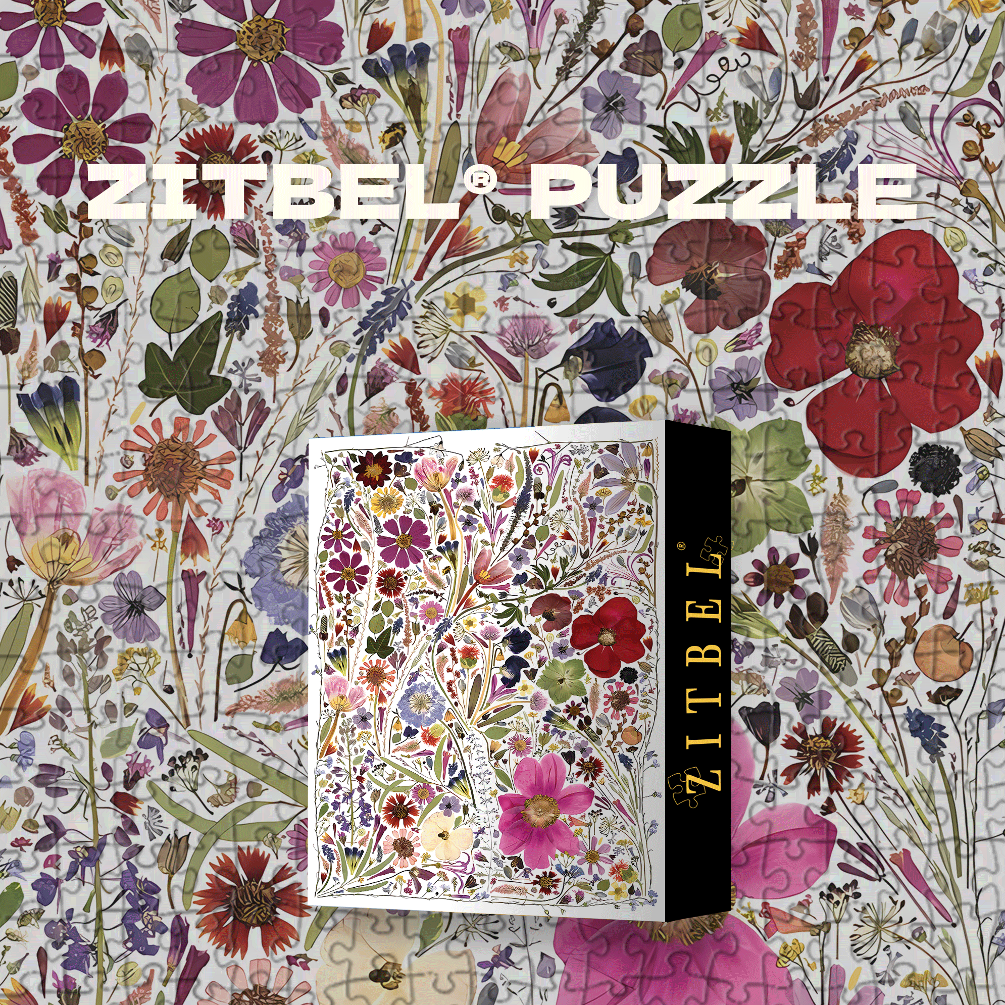 Flower Press Spring 500pcs/1000pcs Jigsaw Puzzle, Scratch-Resistant, Interactive Family Game & Brain-Boosting DIY Decor, Perfect for Halloween, Christmas & New Year Gifts, Family Puzzle Game