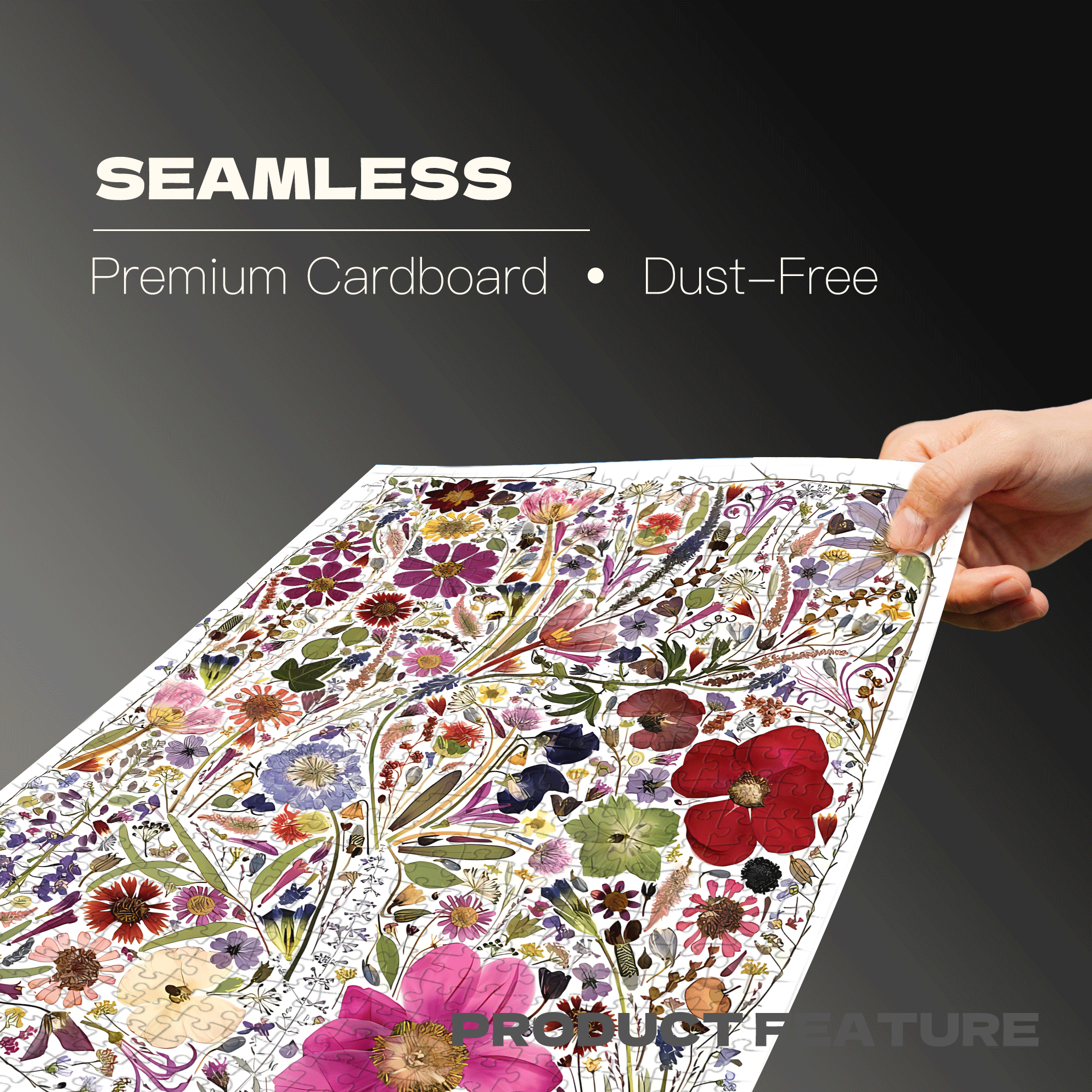 Flower Press Spring 500pcs/1000pcs Jigsaw Puzzle, Scratch-Resistant, Interactive Family Game & Brain-Boosting DIY Decor, Perfect for Halloween, Christmas & New Year Gifts, Family Puzzle Game