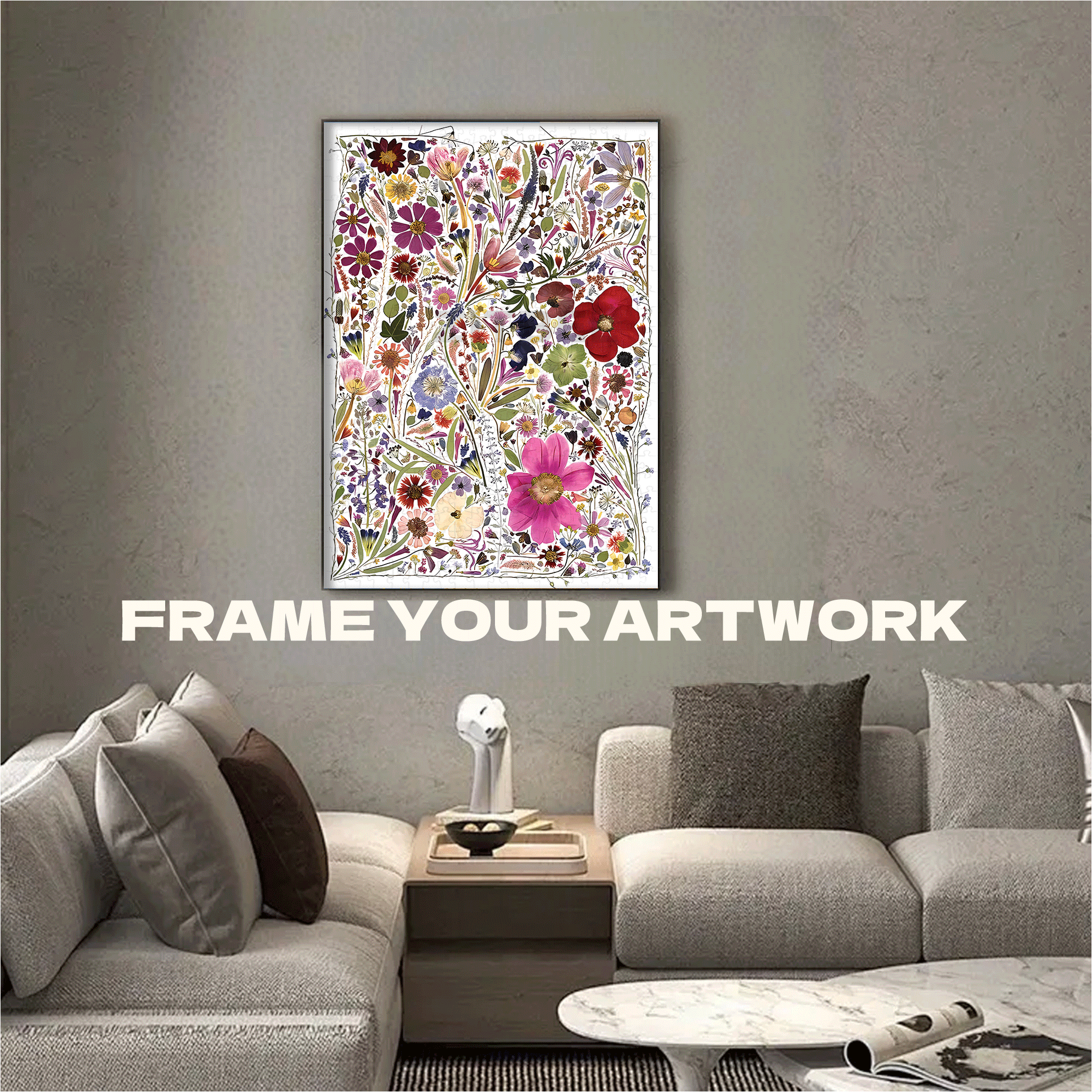 Flower Press Spring 500pcs/1000pcs Jigsaw Puzzle, Scratch-Resistant, Interactive Family Game & Brain-Boosting DIY Decor, Perfect for Halloween, Christmas & New Year Gifts, Family Puzzle Game