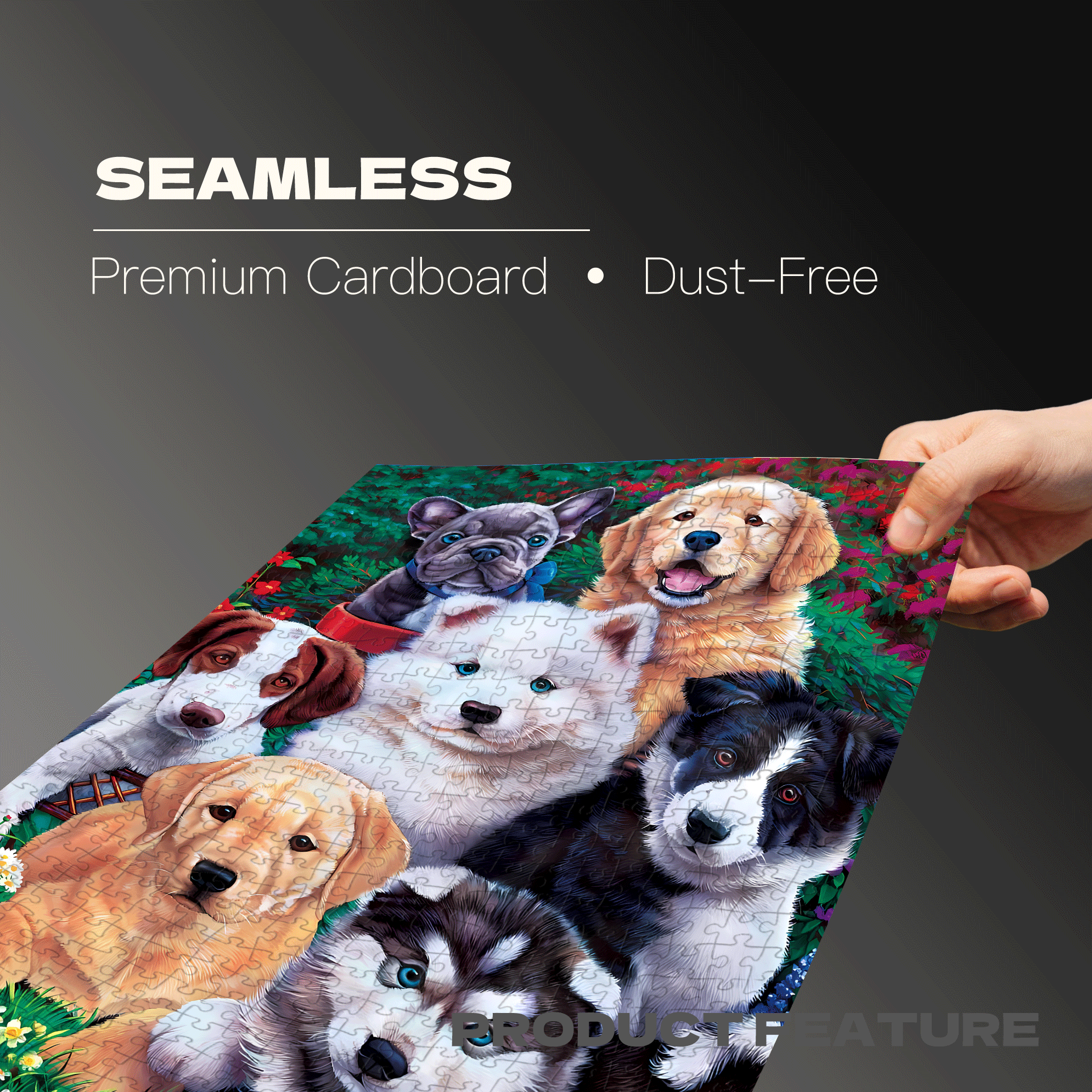 Fluffy Fuzzballs 500pcs/1000pcs Jigsaw Puzzle, Scratch-Resistant, Interactive Family Game & Brain-Boosting DIY Decor, Perfect for Halloween, Christmas & New Year Gifts, Family Puzzle Game