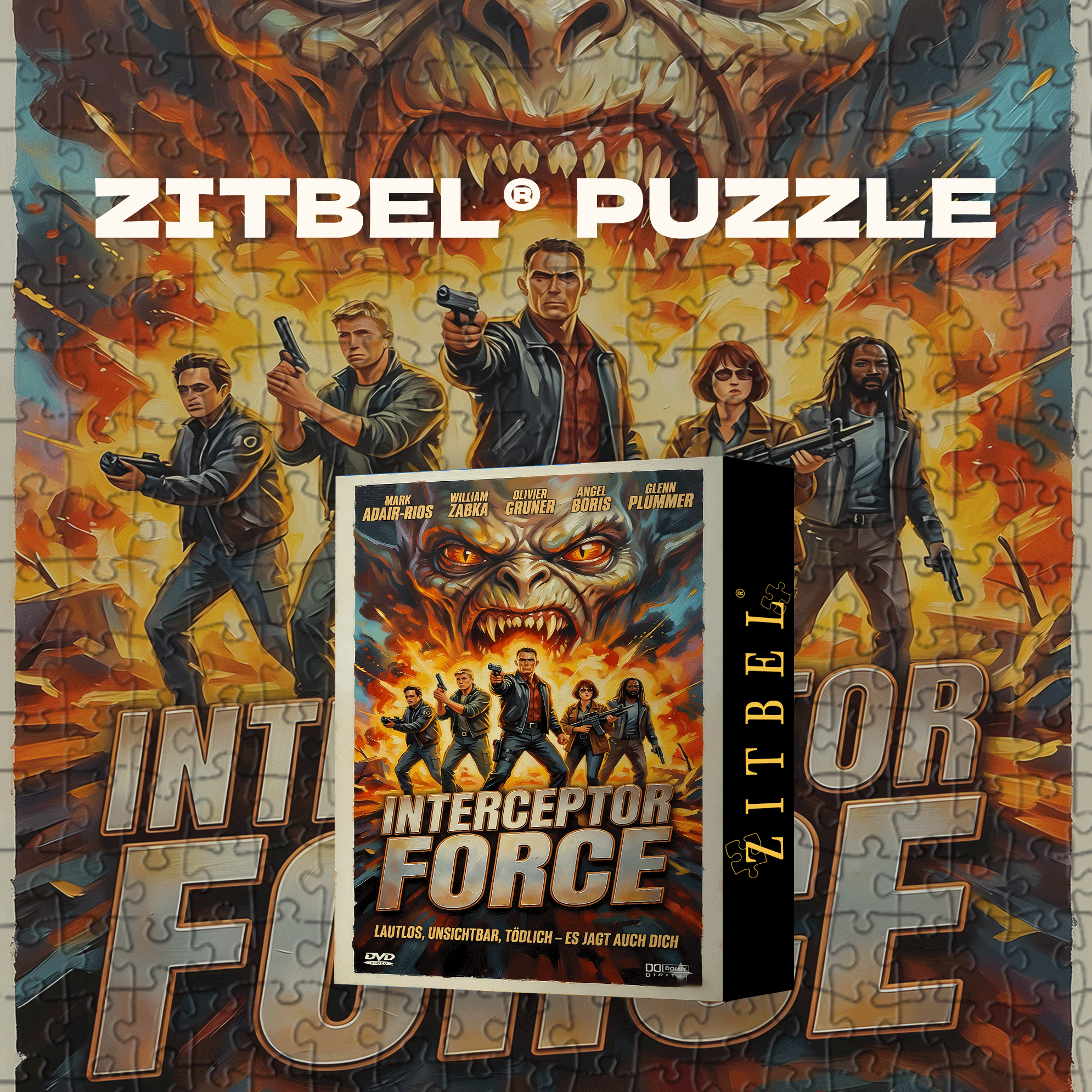 Interceptor Force 500pcs/1000pcs Jigsaw Puzzle, Scratch-Resistant, Interactive Family Game & Brain-Boosting DIY Decor, Perfect for Halloween, Christmas & New Year Gifts, Family Puzzle Game