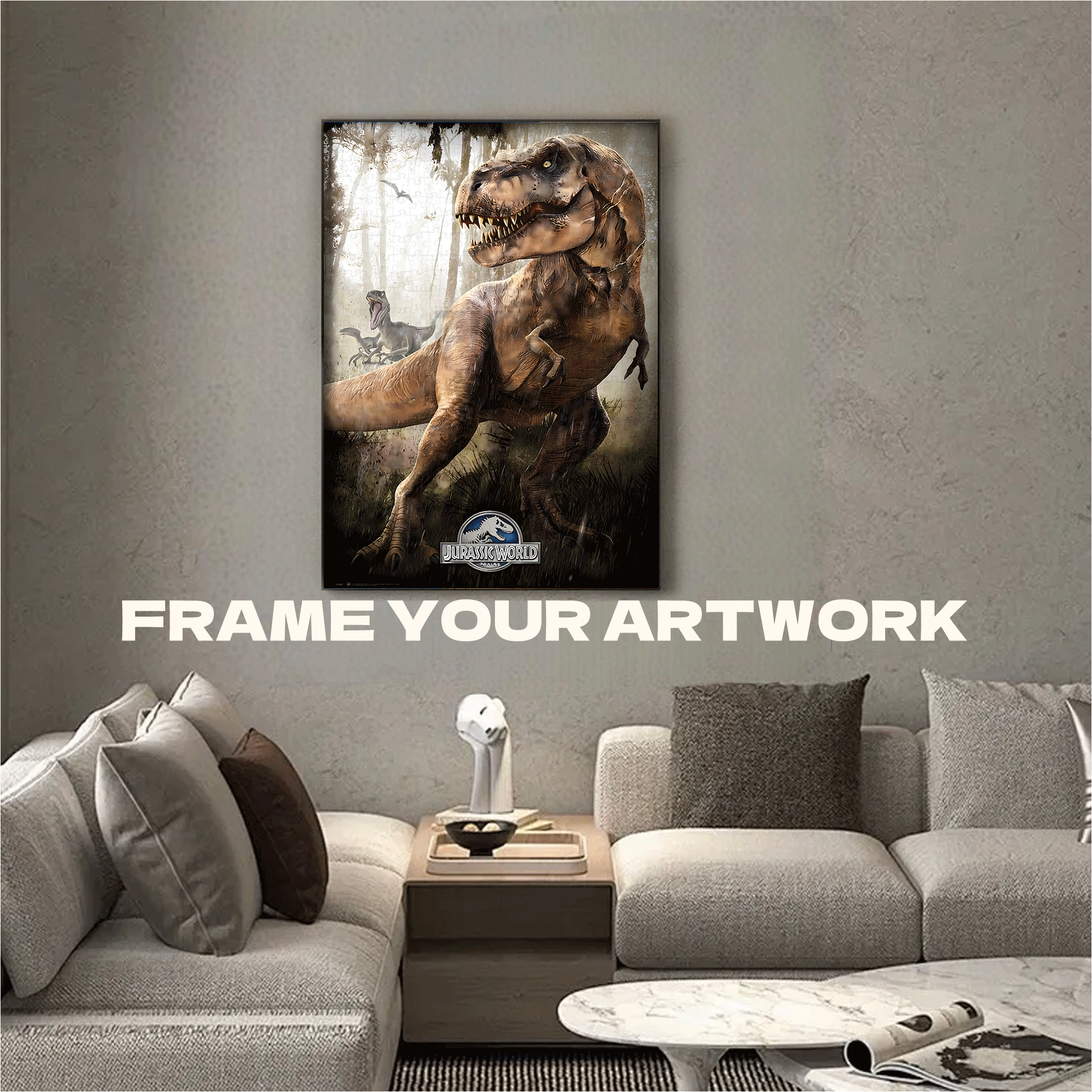 Jurassic World 500pcs/1000pcs Jigsaw Puzzle, Scratch-Resistant, Interactive Family Game & Brain-Boosting DIY Decor, Perfect for Halloween, Christmas & New Year Gifts, Family Puzzle Game
