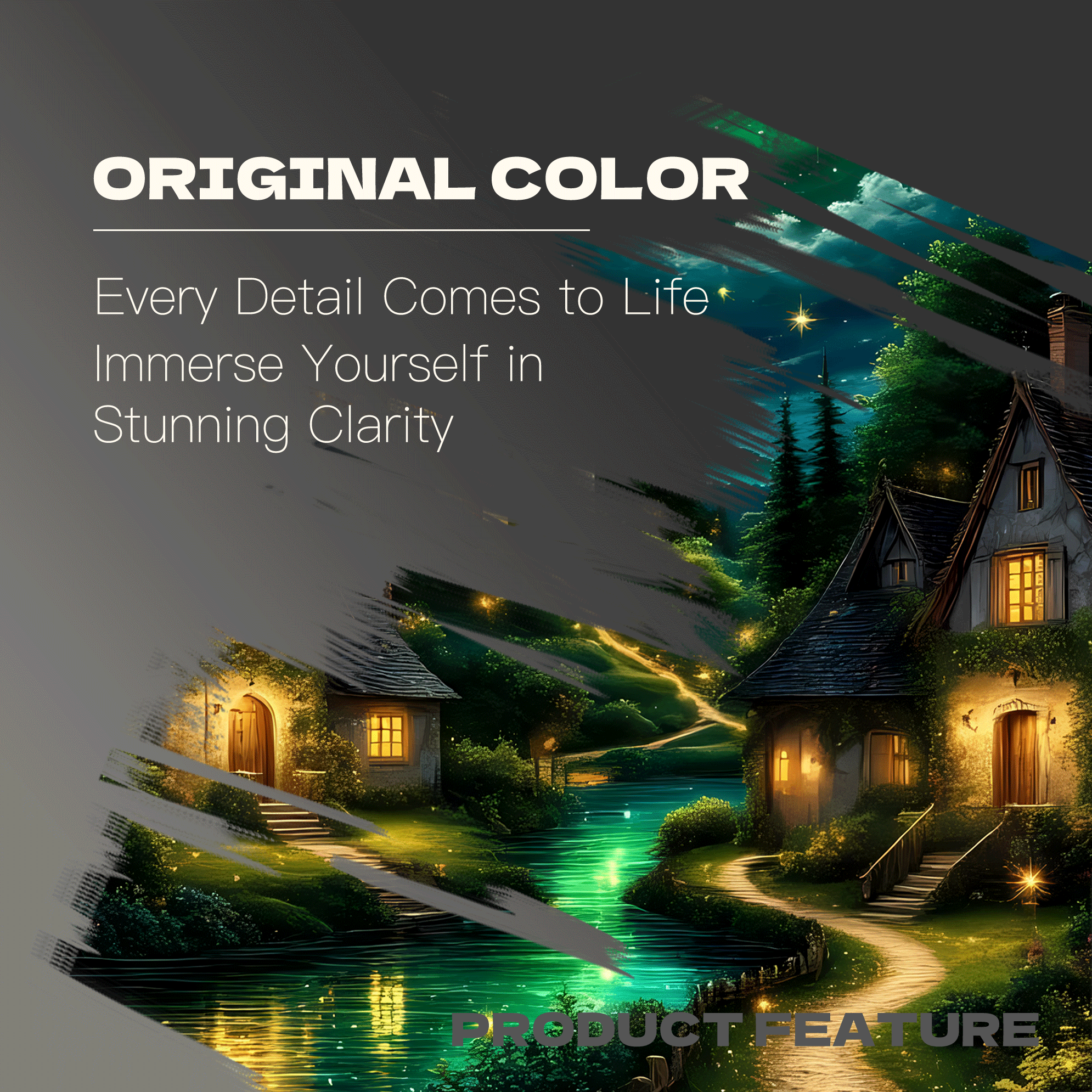 Moonlit Town with Glowing Fireflies 500pcs/1000pcs Jigsaw Puzzle, Scratch-Resistant, Interactive Family Game & Brain-Boosting DIY Decor, Perfect for Halloween, Christmas & New Year Gifts, Family Puzzle Game