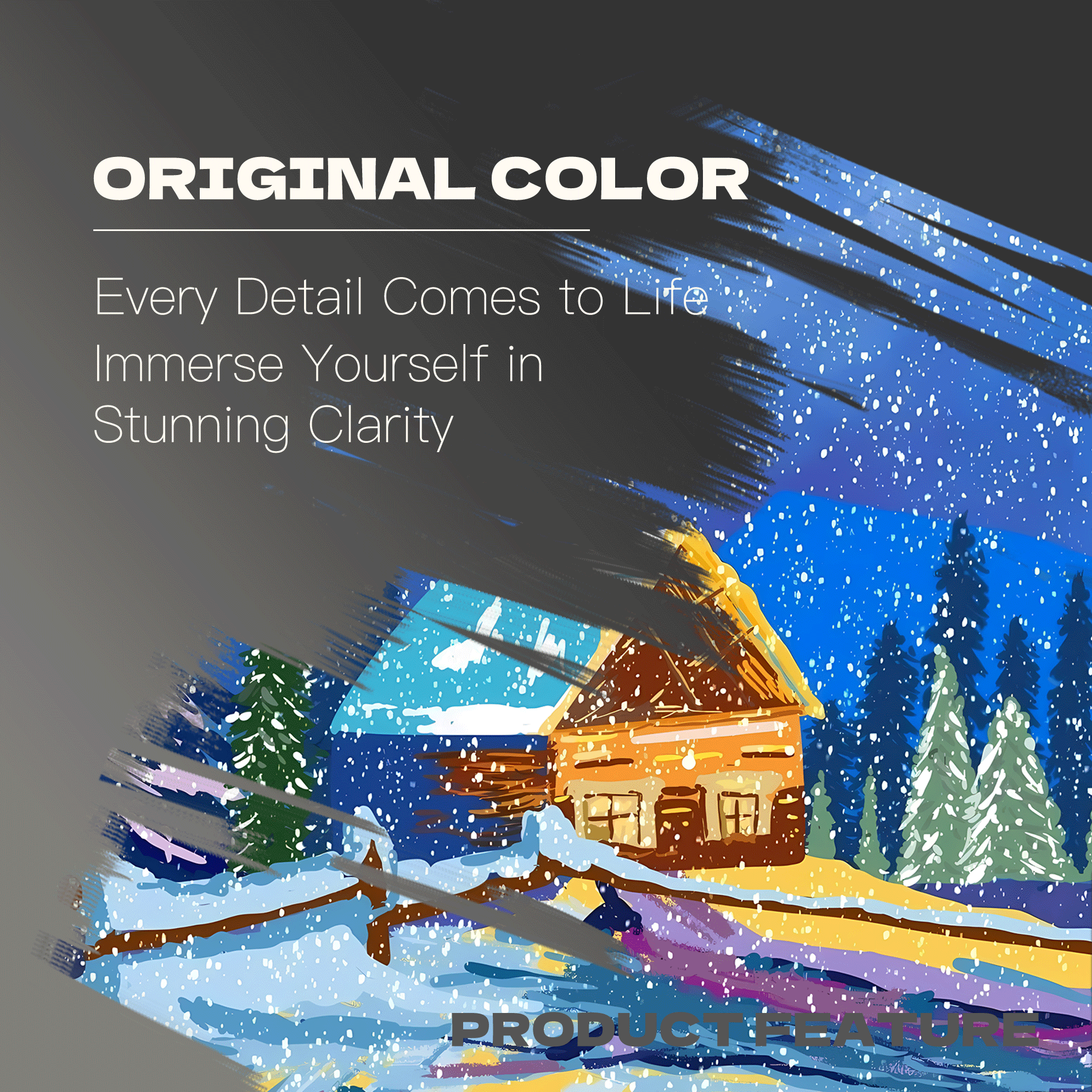 Mountain Cabin in a Snowy Night 500pcs/1000pcs Jigsaw Puzzle, Scratch-Resistant, Interactive Family Game & Brain-Boosting DIY Decor, Perfect for Halloween, Christmas & New Year Gifts, Family Puzzle Game