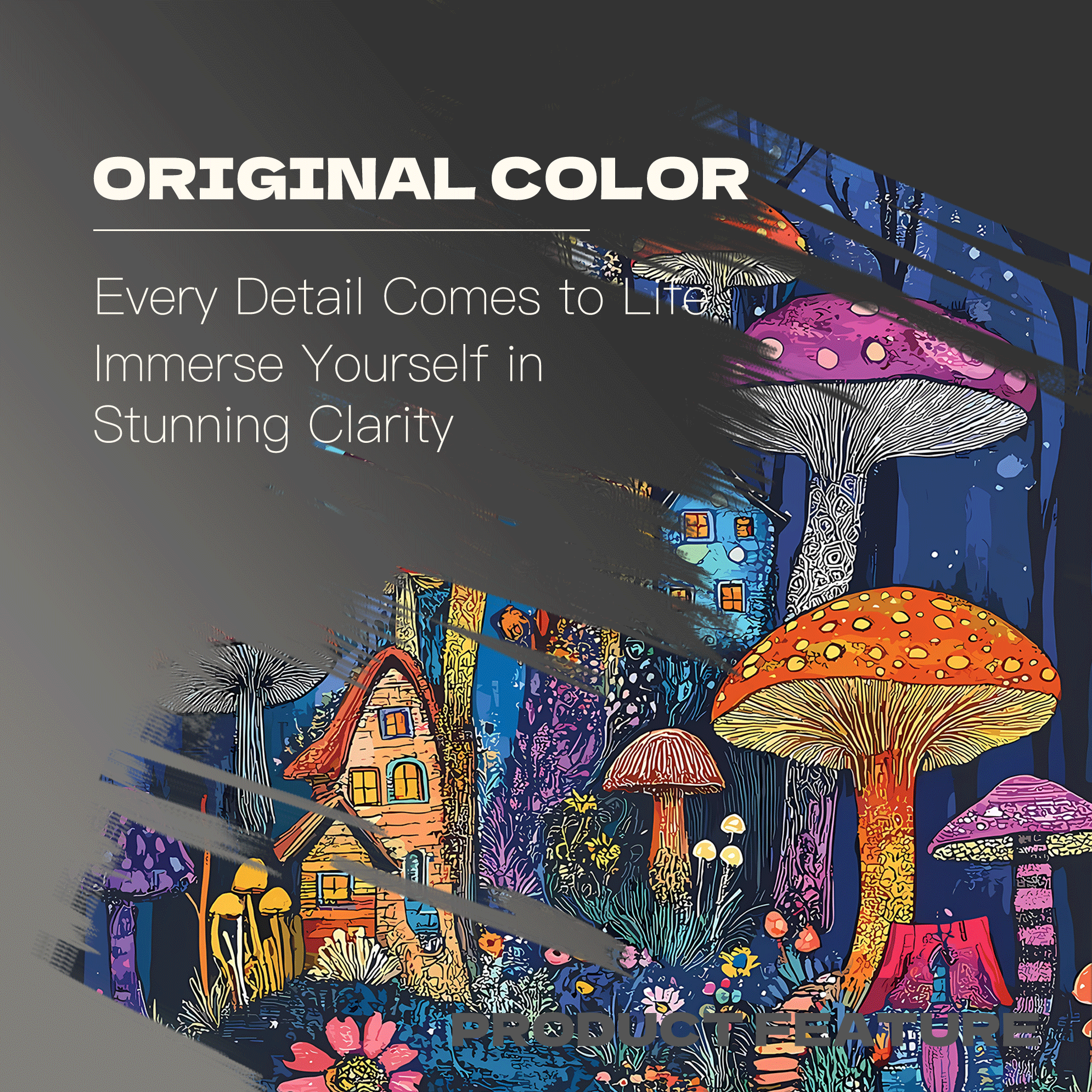 Mushroom Forest 500pcs/1000pcs Jigsaw Puzzle, Scratch-Resistant, Interactive Family Game & Brain-Boosting DIY Decor, Perfect for Halloween, Christmas & New Year Gifts, Family Puzzle Game