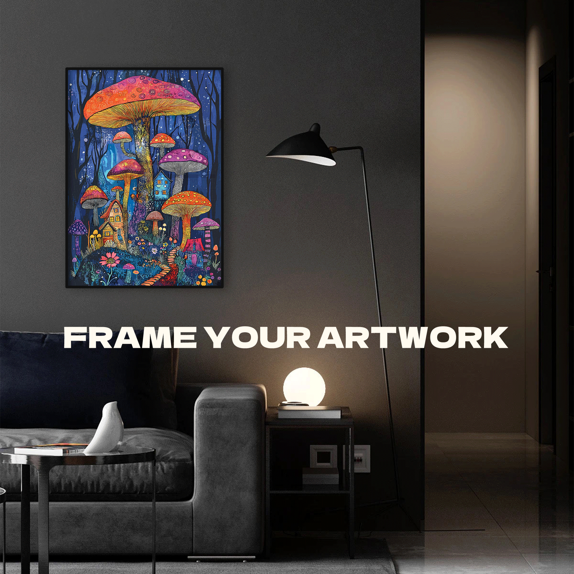 Mushroom Forest 500pcs/1000pcs Jigsaw Puzzle, Scratch-Resistant, Interactive Family Game & Brain-Boosting DIY Decor, Perfect for Halloween, Christmas & New Year Gifts, Family Puzzle Game