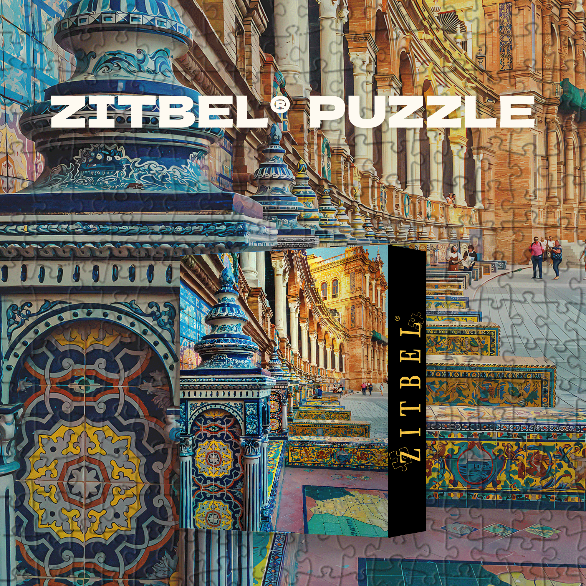 Spanish Tiles 500pcs/1000pcs Jigsaw Puzzle, Scratch-Resistant, Interactive Family Game & Brain-Boosting DIY Decor, Perfect for Halloween, Christmas & New Year Gifts, Family Puzzle Game