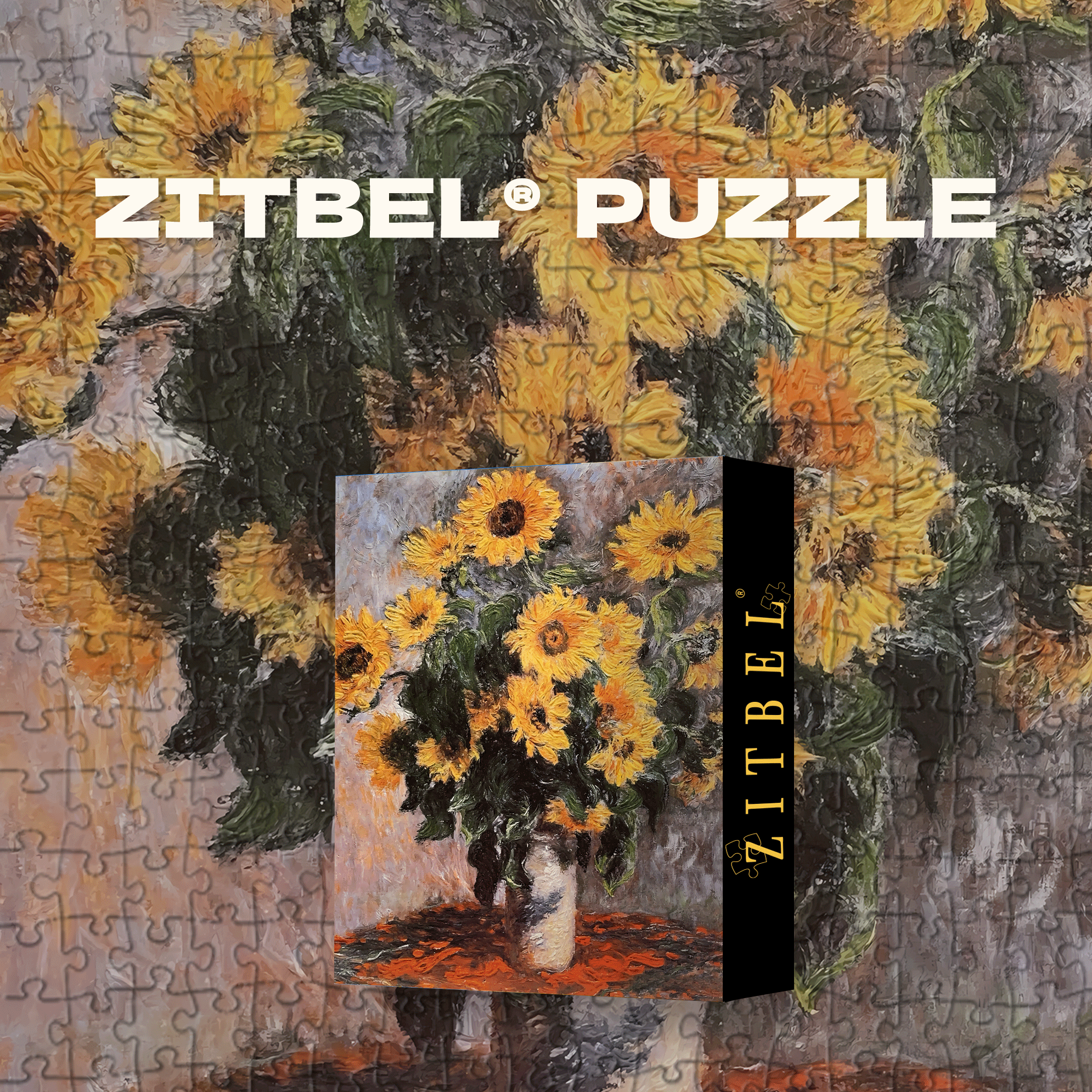 Sunflowers in a Vase 500pcs/1000pcs Jigsaw Puzzle, Scratch-Resistant, Interactive Family Game & Brain-Boosting DIY Decor, Perfect for Halloween, Christmas & New Year Gifts, Family Puzzle Game