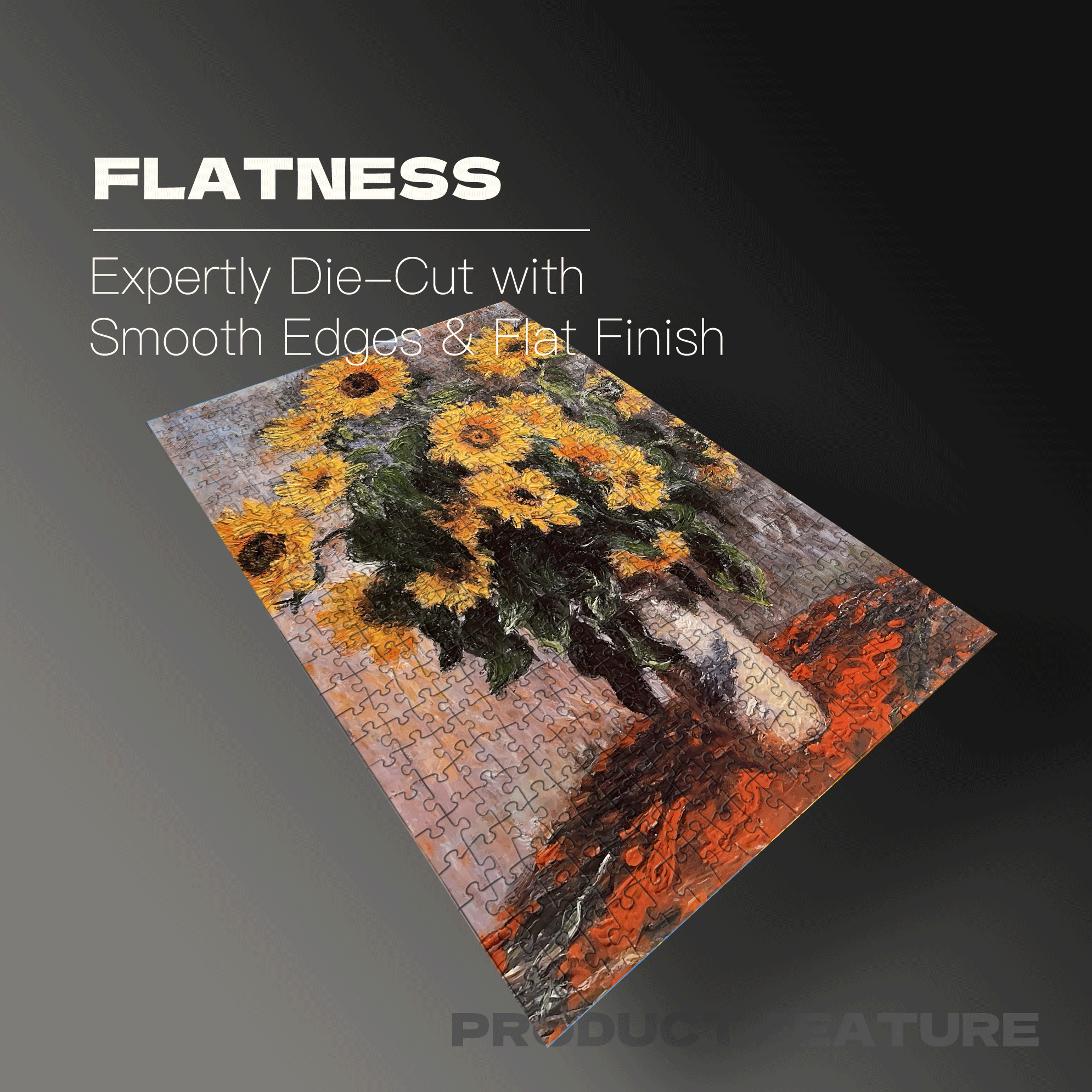 Sunflowers in a Vase 500pcs/1000pcs Jigsaw Puzzle, Scratch-Resistant, Interactive Family Game & Brain-Boosting DIY Decor, Perfect for Halloween, Christmas & New Year Gifts, Family Puzzle Game