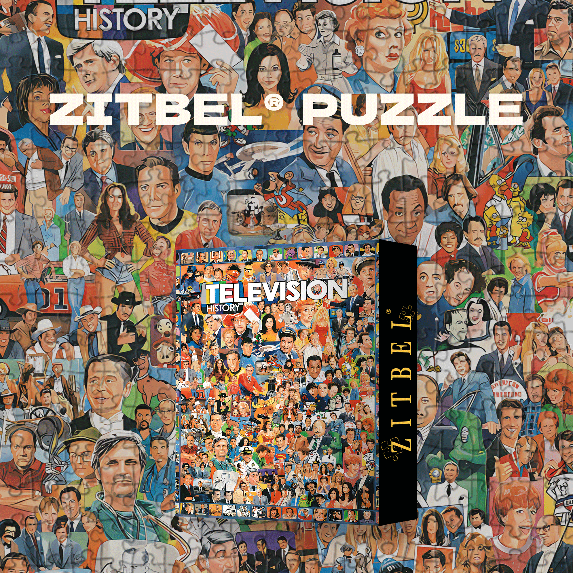 Television History 500pcs/1000pcs Jigsaw Puzzle, Scratch-Resistant, Interactive Family Game & Brain-Boosting DIY Decor, Perfect for Halloween, Christmas & New Year Gifts, Family Puzzle Game